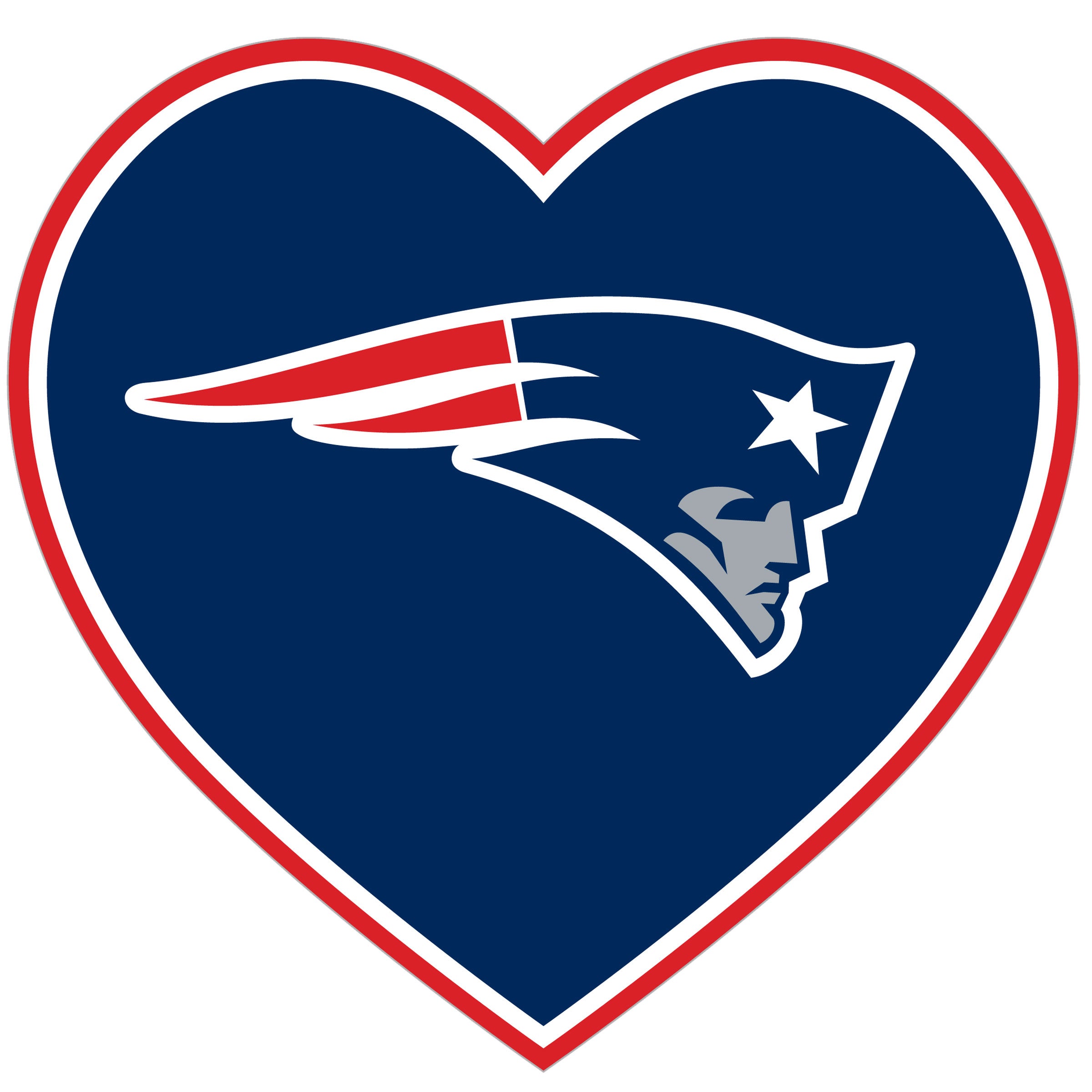 New England Patriots Heart Decal