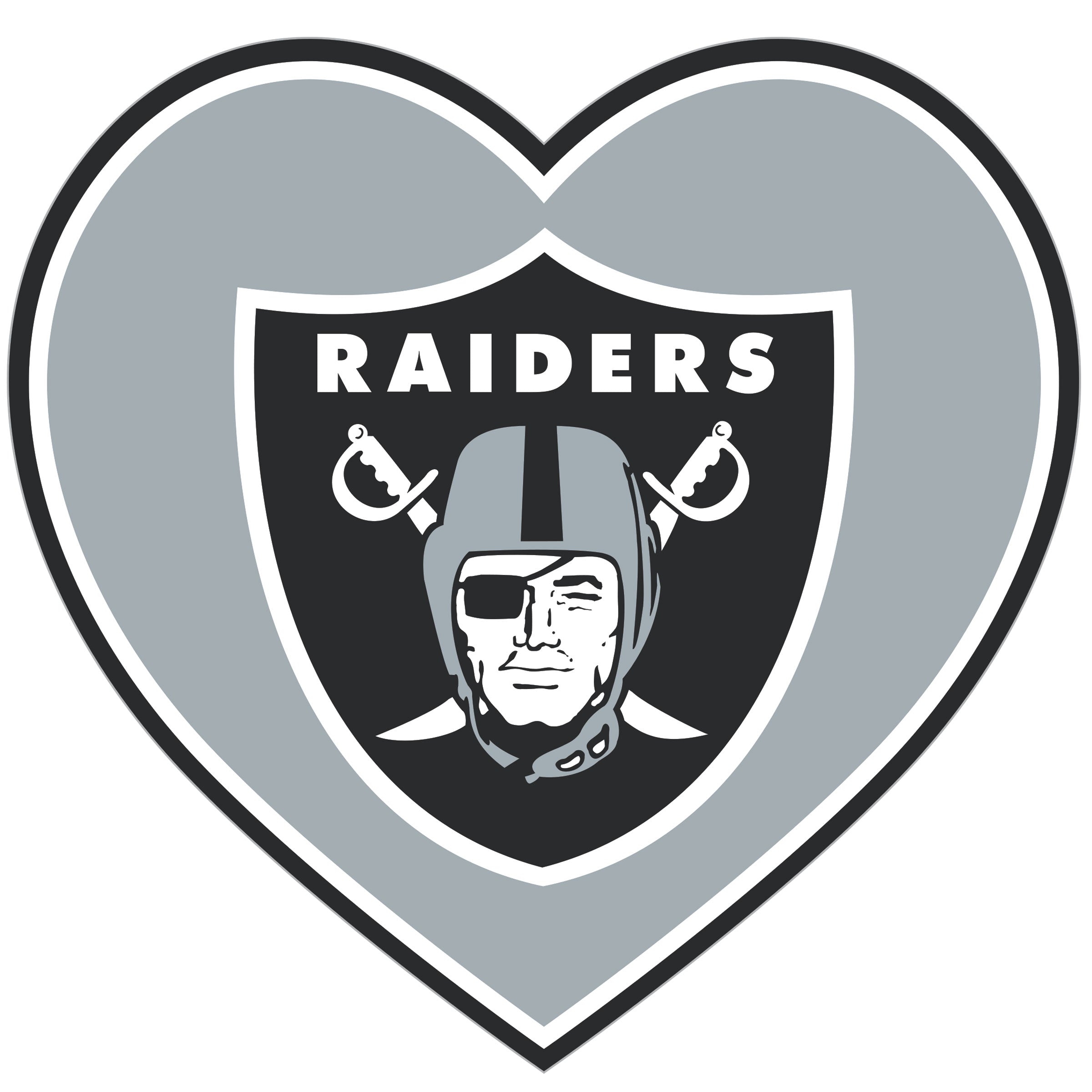 Las Vegas Raiders Heart Decal
