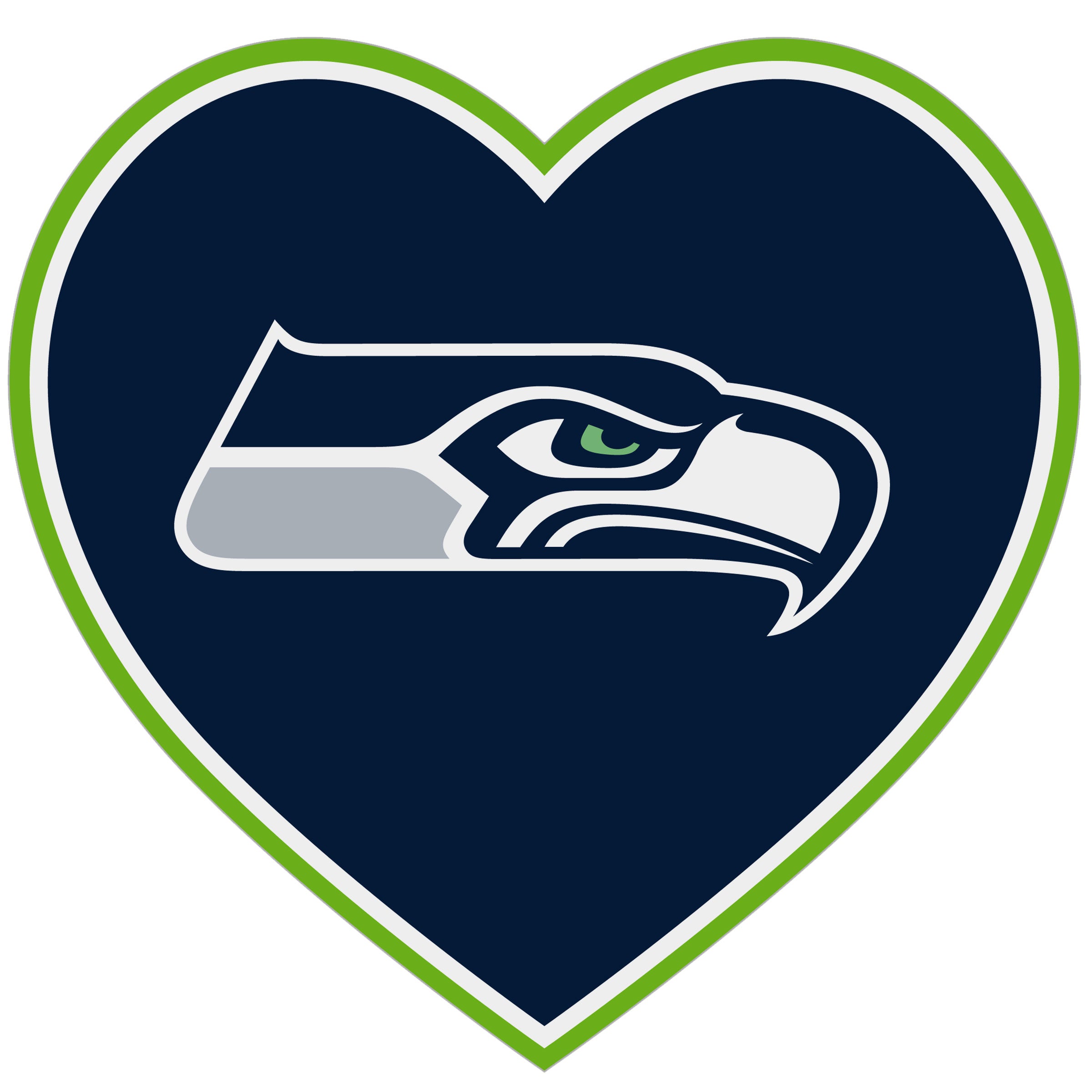 Seattle Seahawks Heart Decal