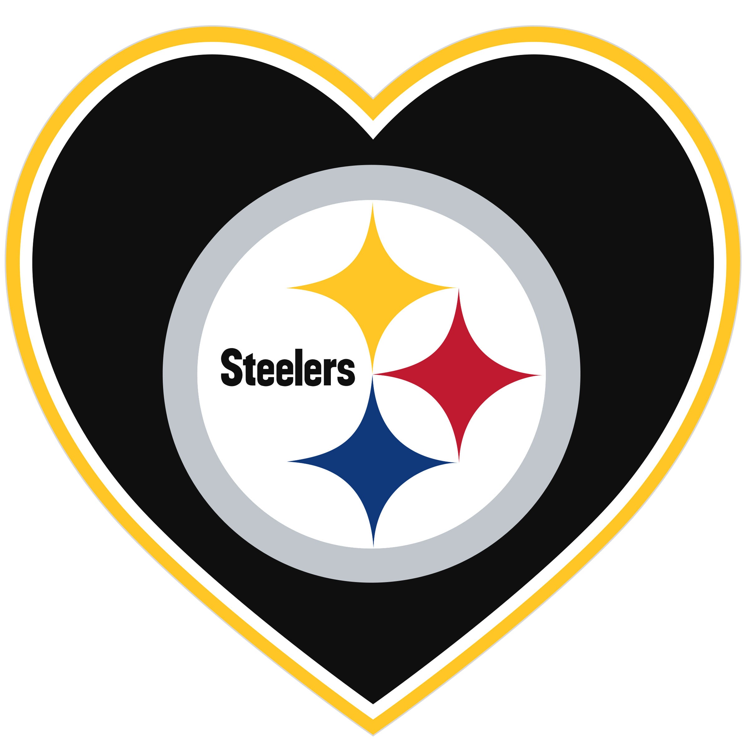 Pittsburgh Steelers Heart Decal