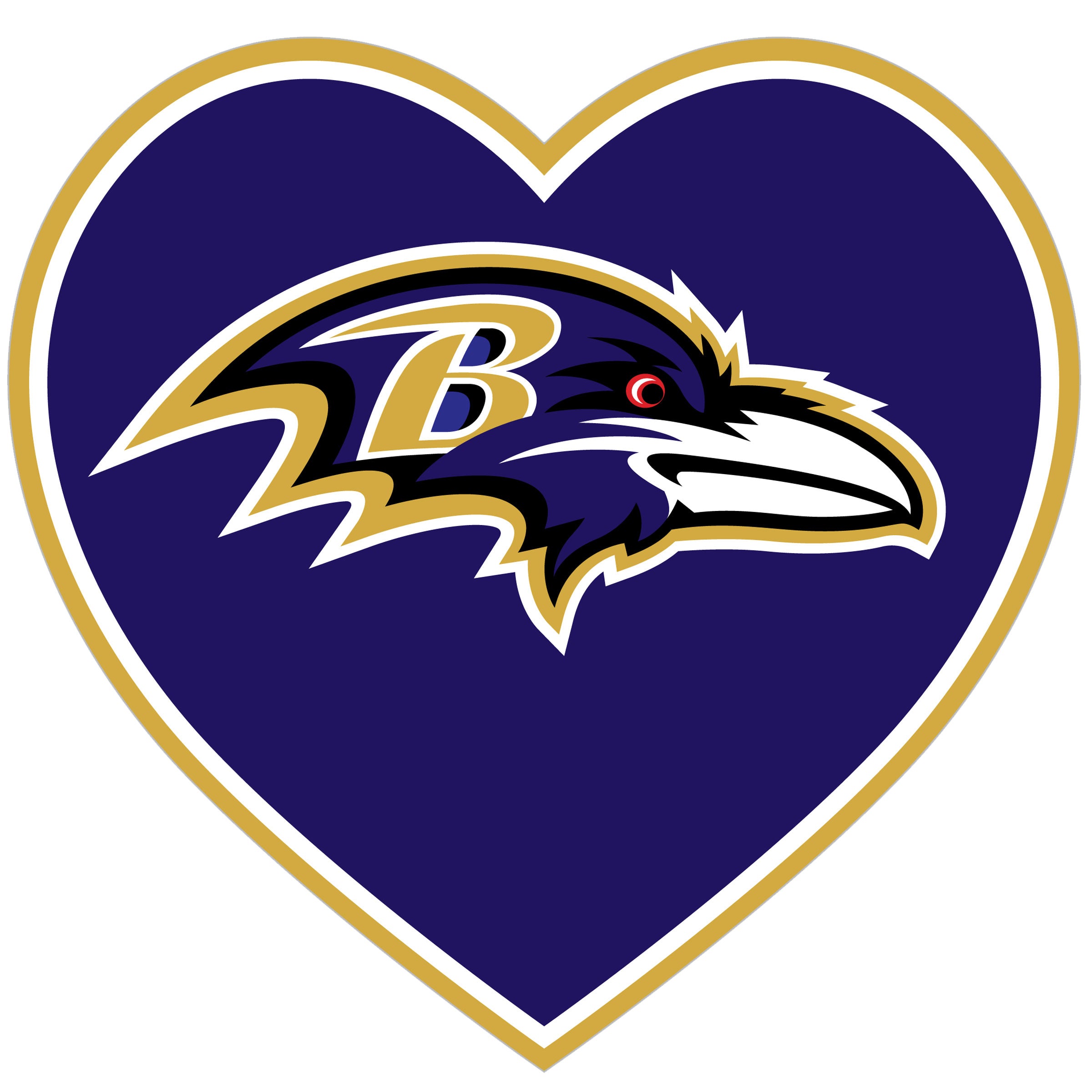 Baltimore Ravens Heart Decal