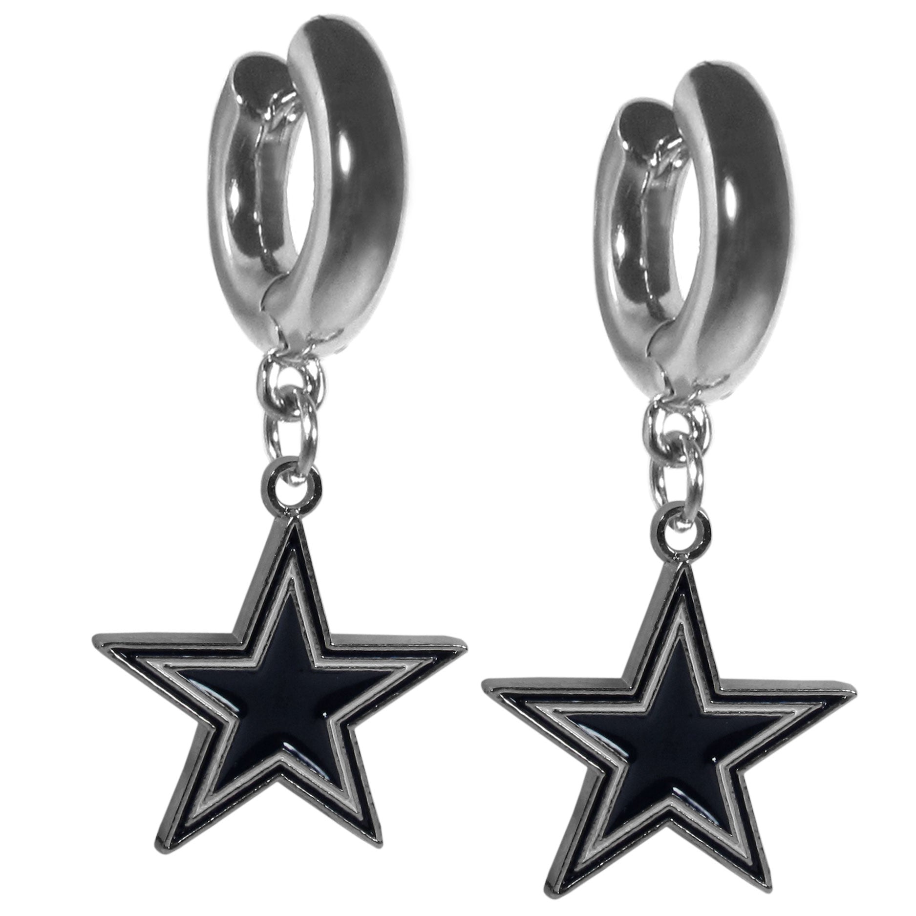 Dallas Cowboys Huggie Hoop Earrings - Sports Gifts, Sports Memorabilia, Sports Collectibles, Fan Shop