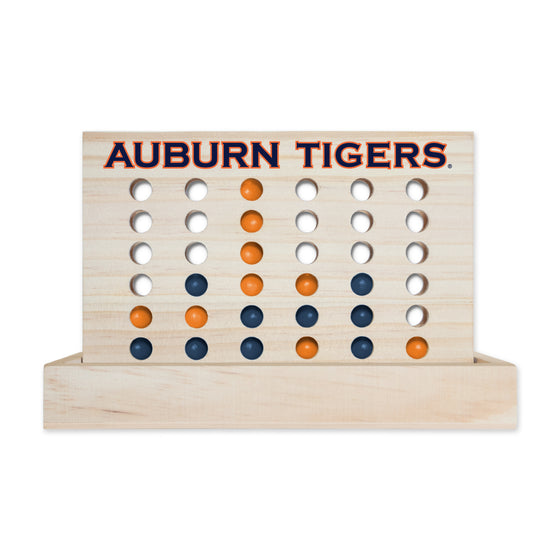 NCAA  Auburn Tigers  Wooden 4 in a Row Board Game Line up 4 Game Travel Board Games for Kids and Adults
