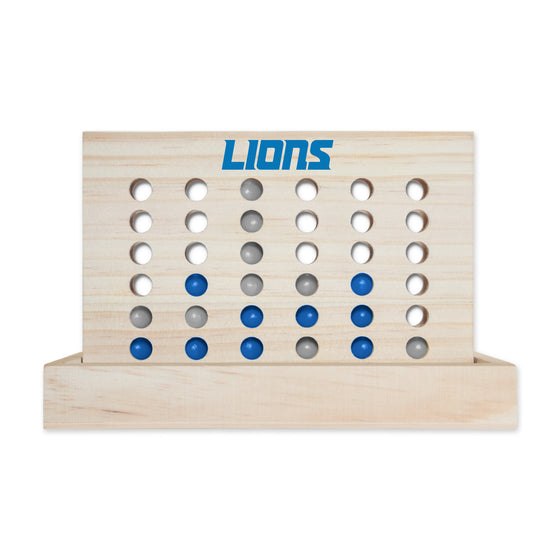 NFL Football Detroit Lions  Wooden 4 in a Row Board Game Line up 4 Game Travel Board Games for Kids and Adults