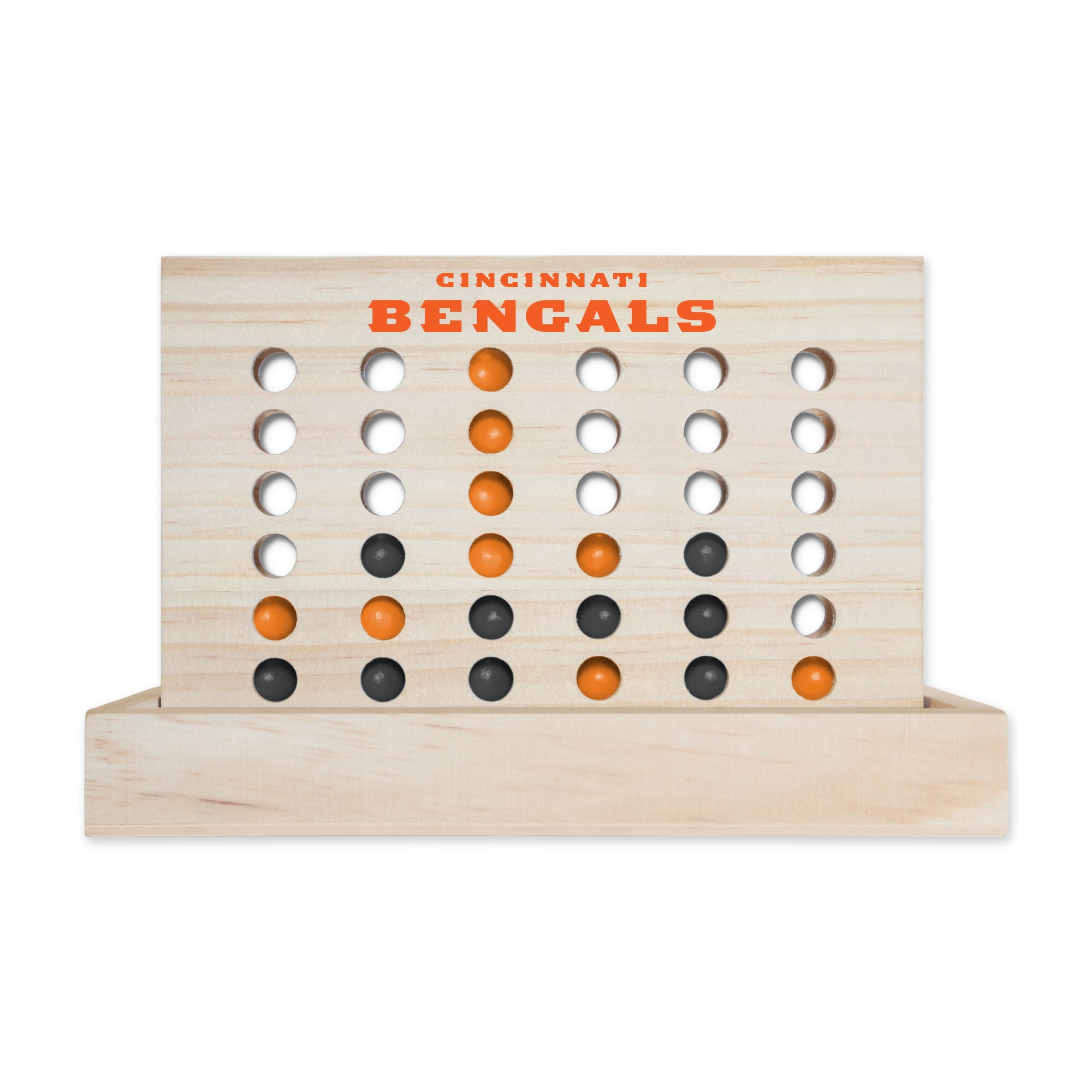 NFL Football Cincinnati Bengals  Wooden 4 in a Row Board Game Line up 4 Game Travel Board Games for Kids and Adults
