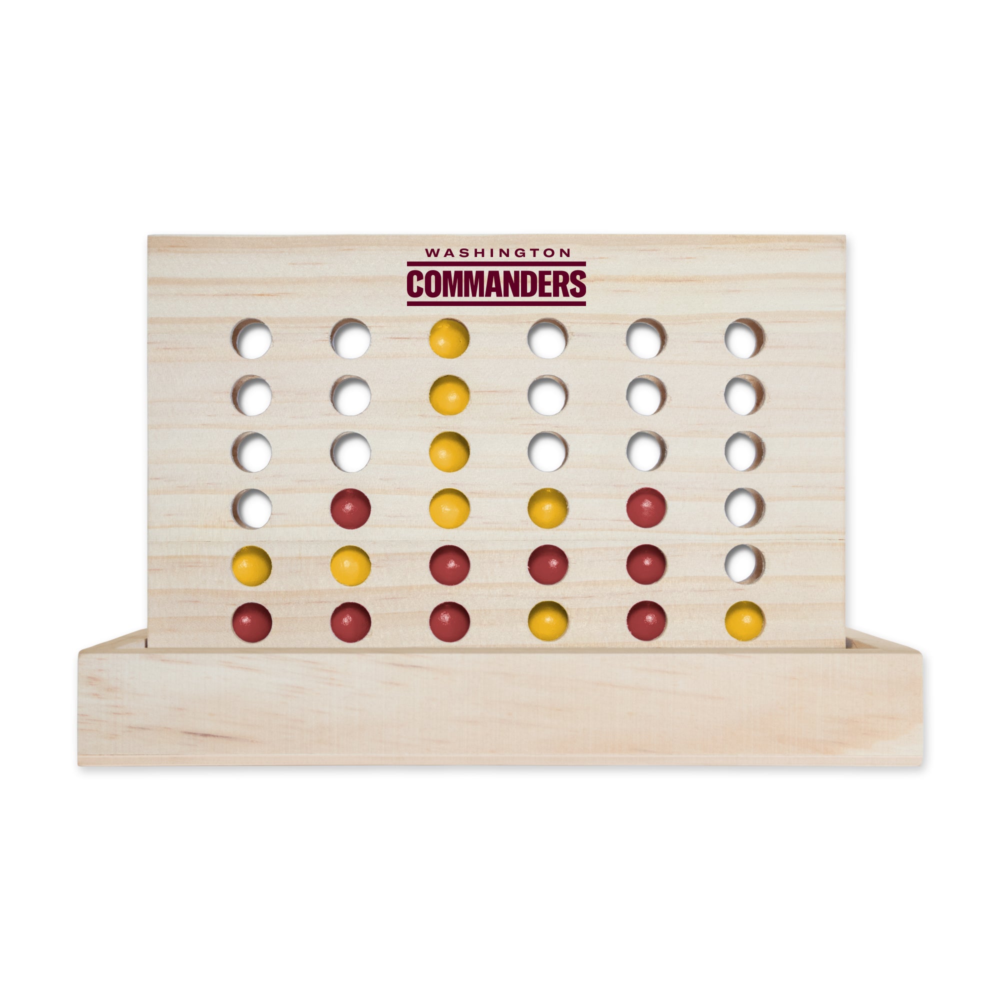 NFL Football Washington Commanders  Wooden 4 in a Row Board Game Line up 4 Game Travel Board Games for Kids and Adults