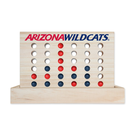 NCAA  Arizona Wildcats  Wooden 4 in a Row Board Game Line up 4 Game Travel Board Games for Kids and Adults