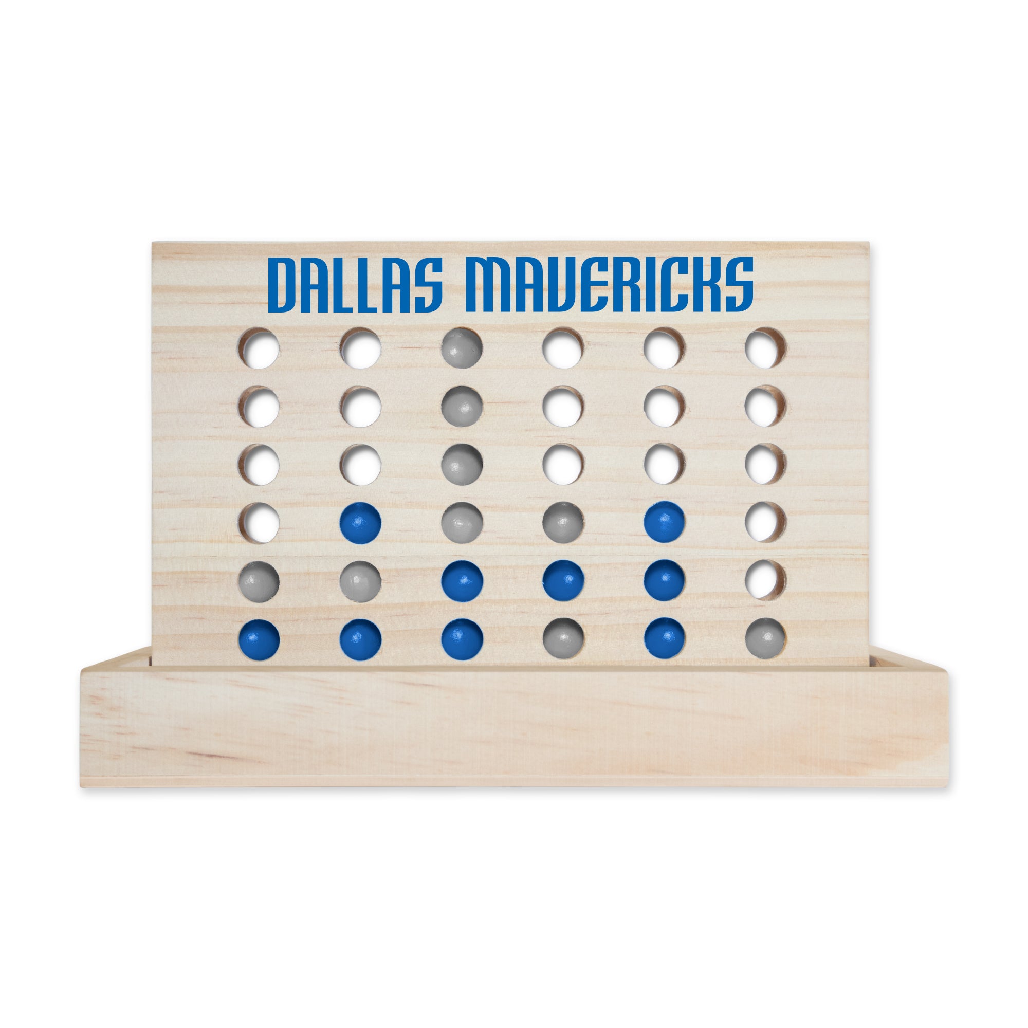 NBA Basketball Dallas Mavericks  Wooden 4 in a Row Board Game Line up 4 Game Travel Board Games for Kids and Adults