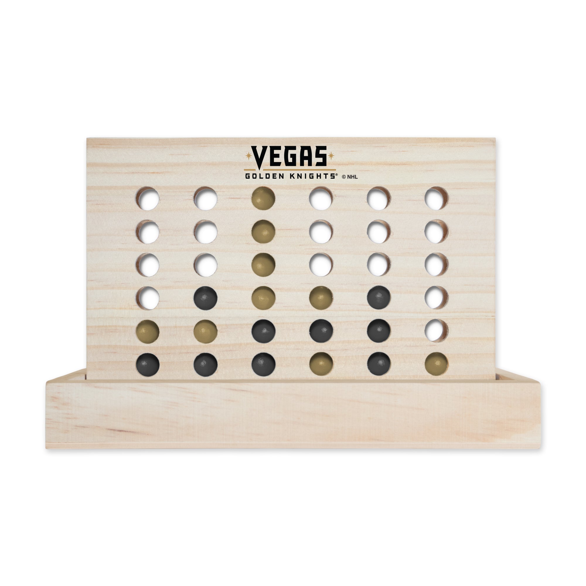NHL Hockey Vegas Golden Knights  Wooden 4 in a Row Board Game Line up 4 Game Travel Board Games for Kids and Adults
