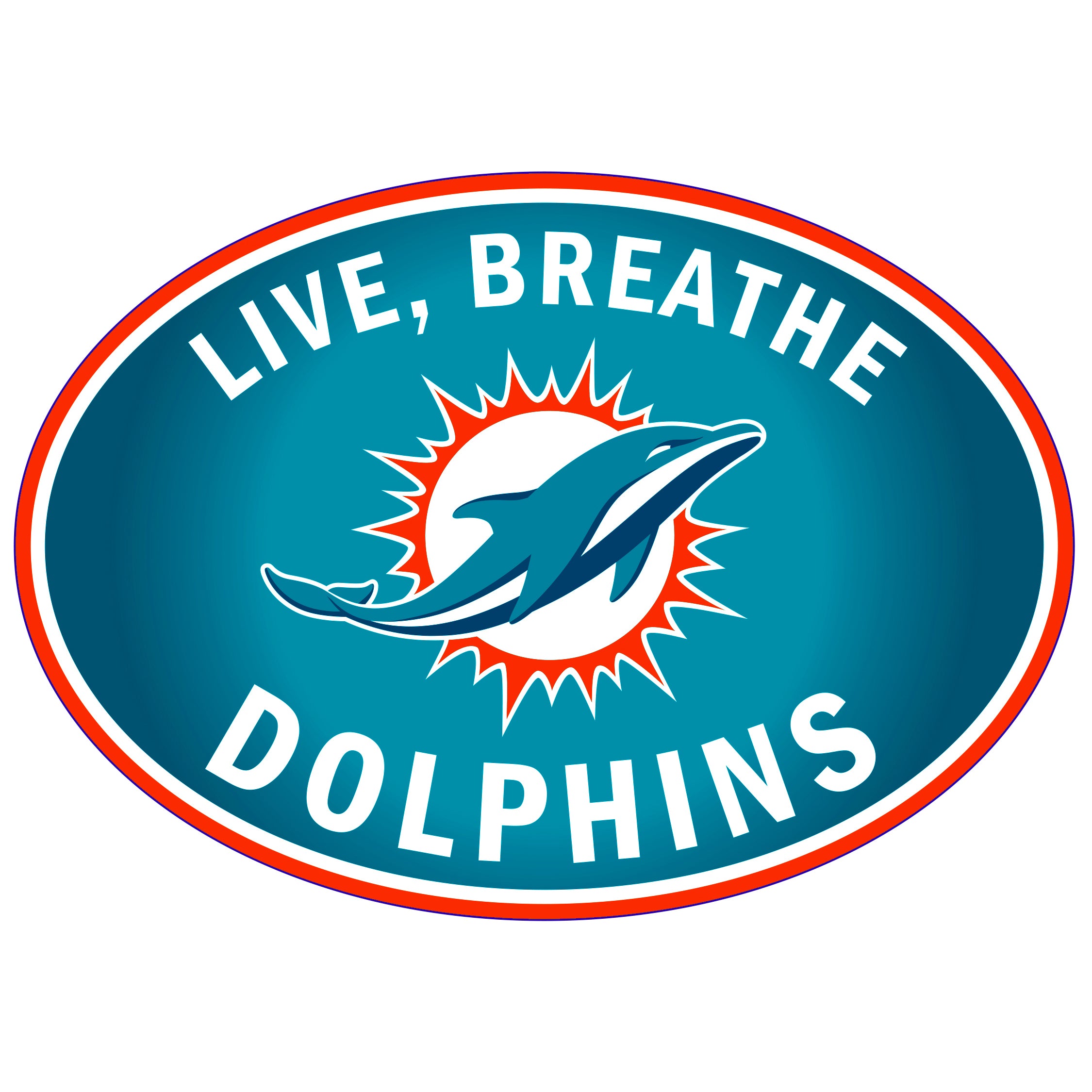 Miami Dolphins Live-Breath Auto Decal