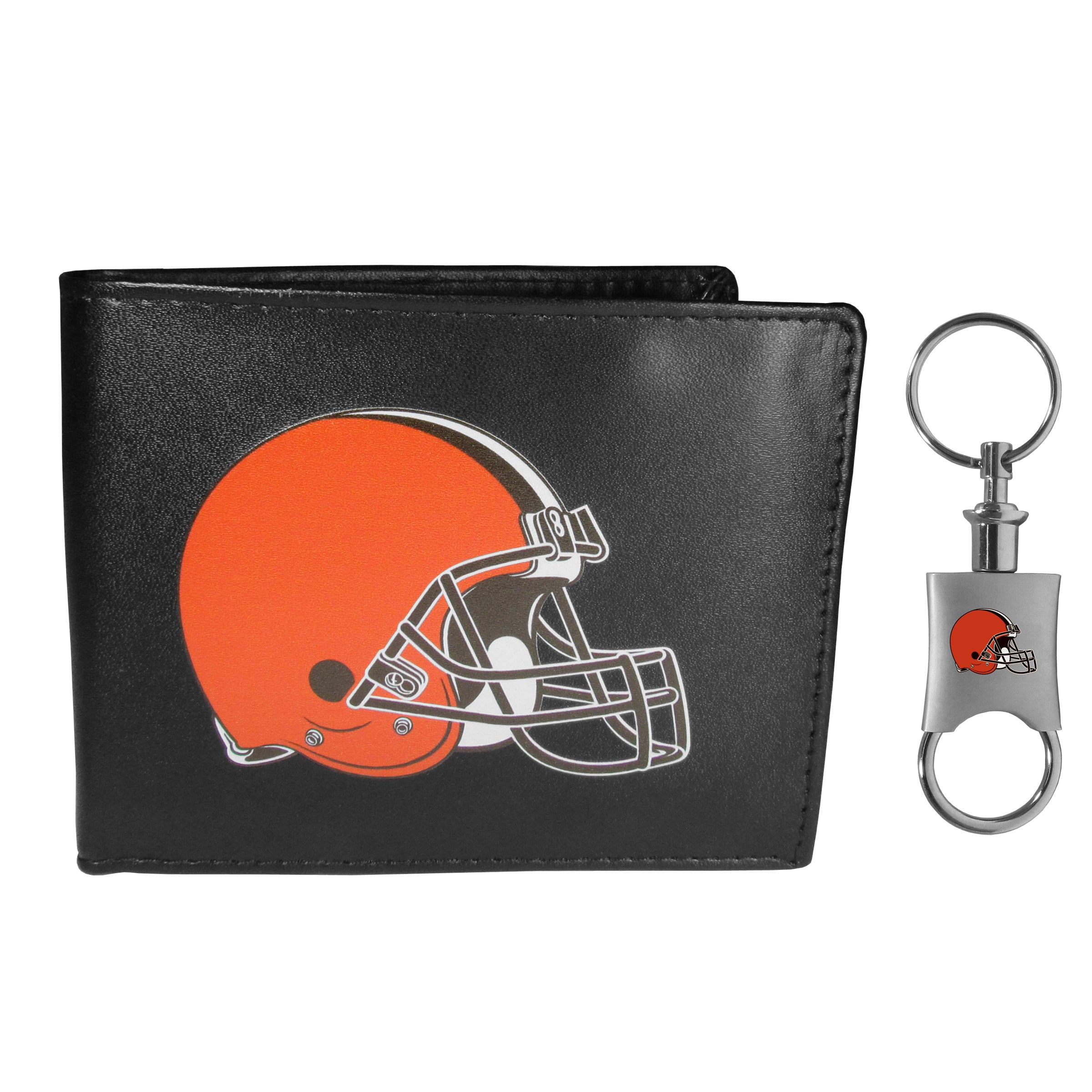 Cleveland Browns Leather Bi-fold Wallet & Valet Key Chain