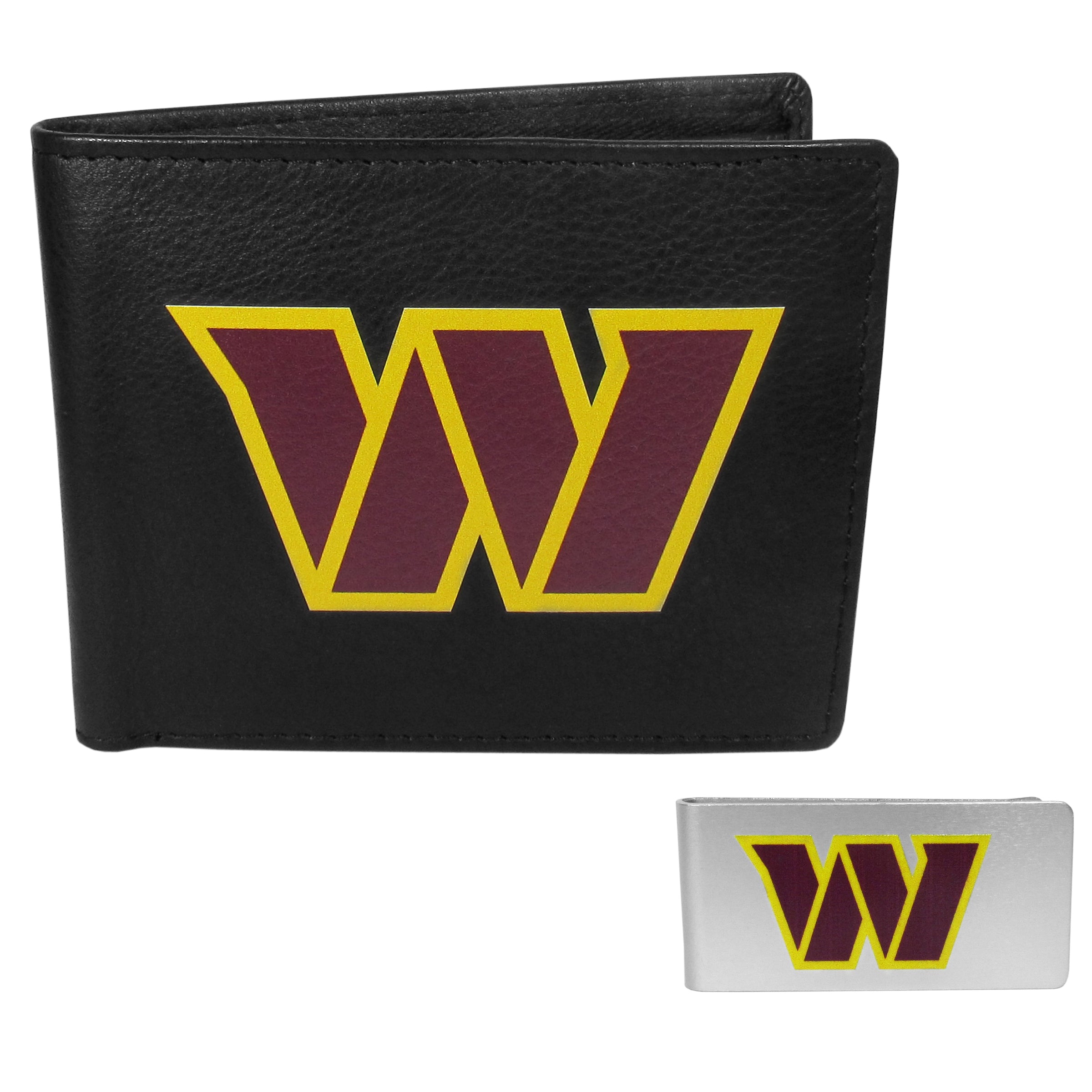 Washington Commanders Leather Bi-fold Wallet & Money Clip - Sports Collectibles, Sports Memorabilia, Sports Fan Shop, Sports Gifts