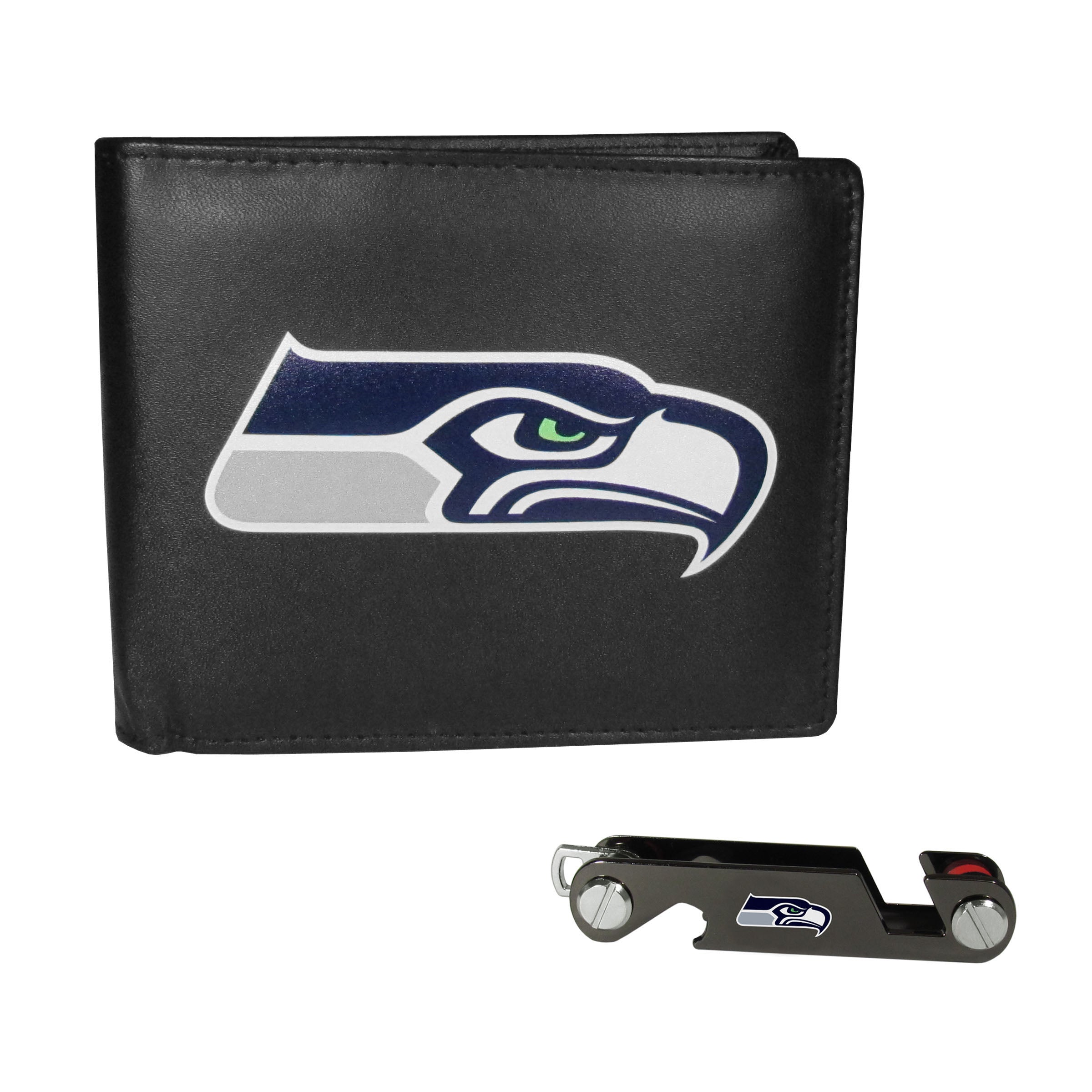 Seattle Seahawks Leather Bi-fold Wallet & Key Organizer