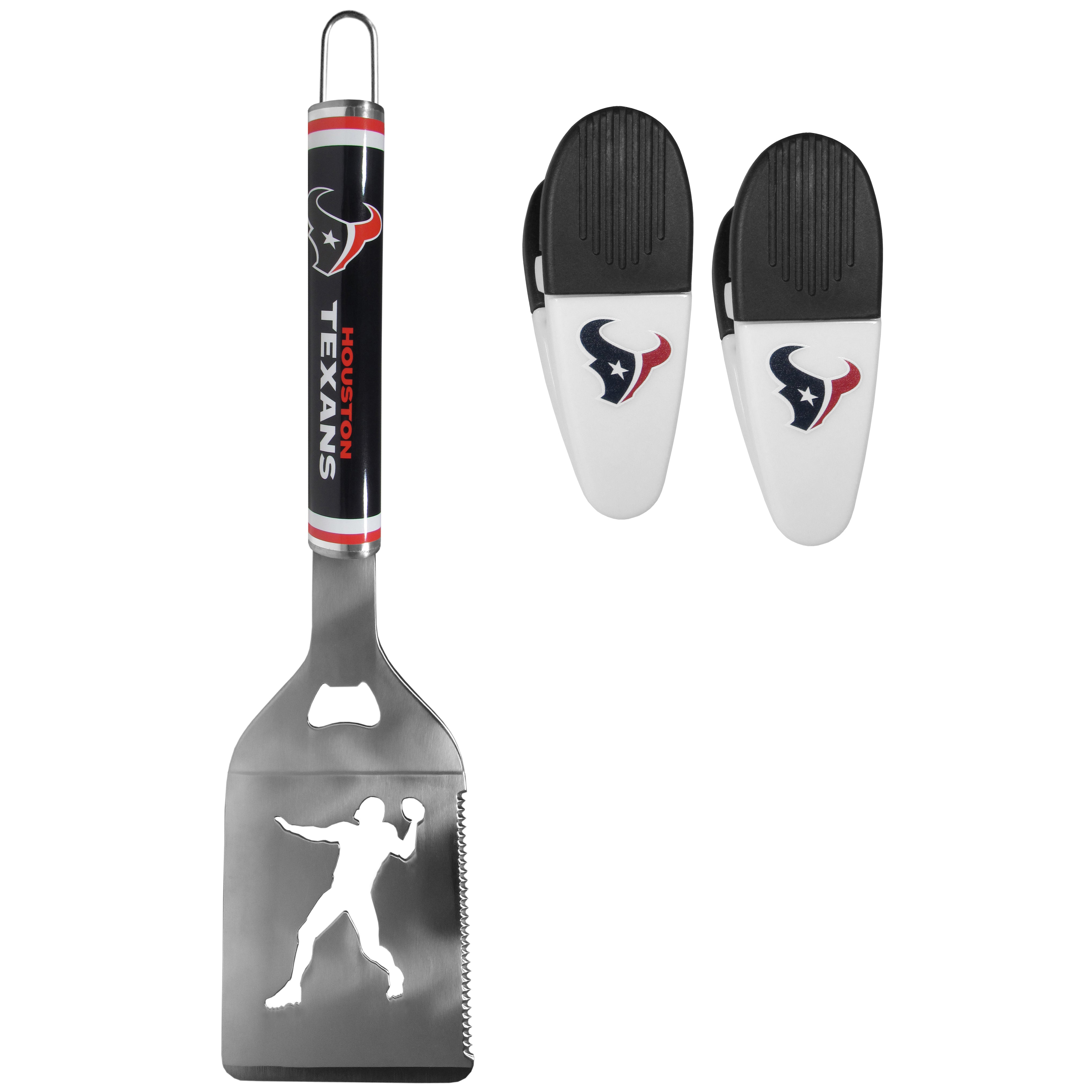 Houston Texans Steel Logo Spatula w/Chip Clips
