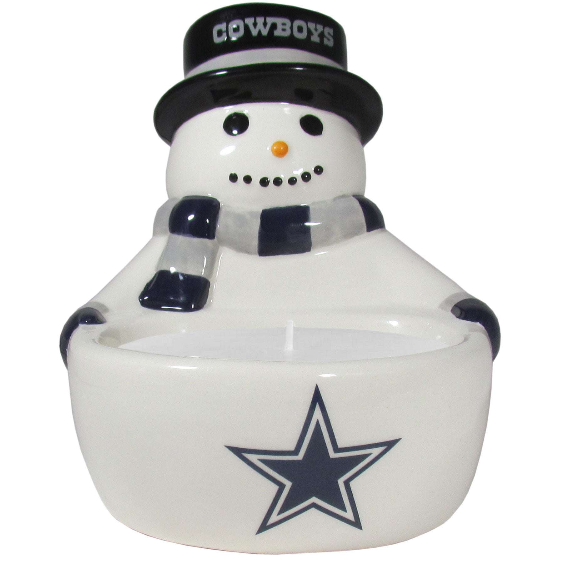 Dallas Cowboys Snowman Candle