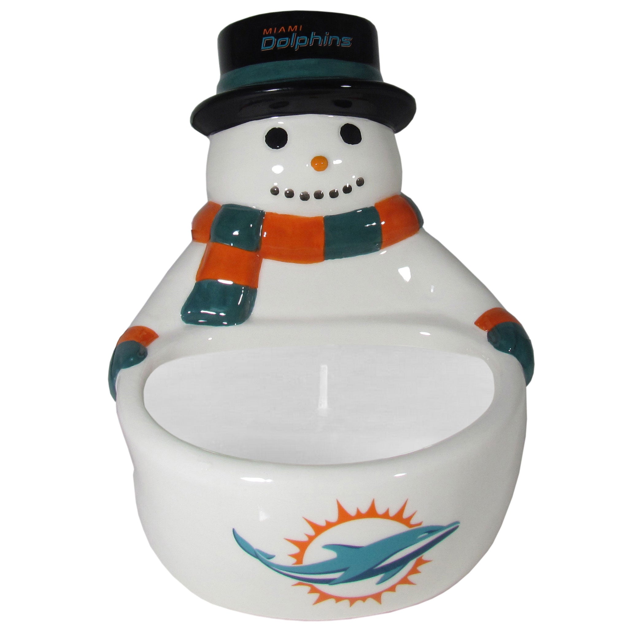 Miami Dolphins Snowman Candle