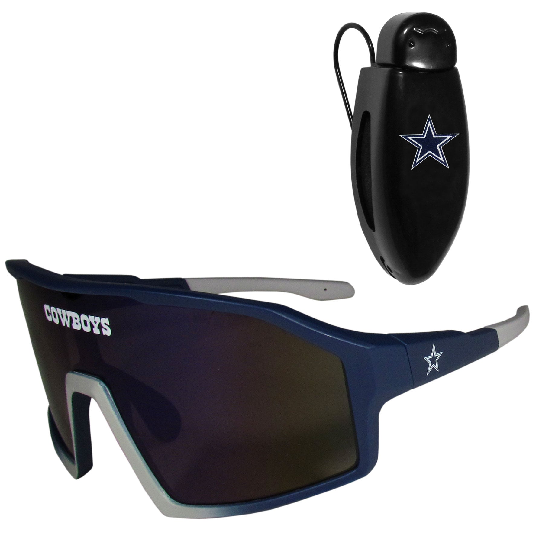 Dallas Cowboys Shield Sunglasses with Visor Clip