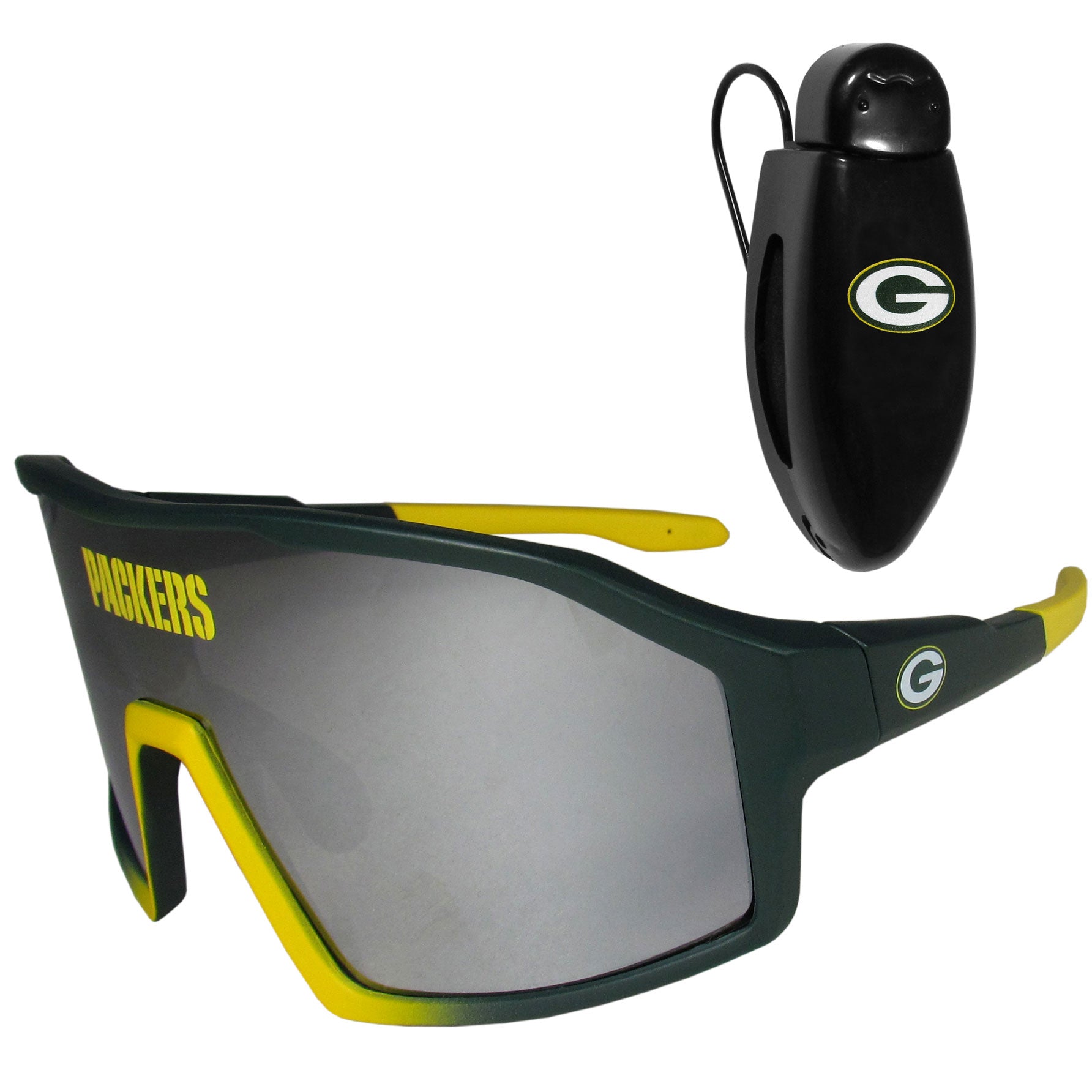 Green Bay Packers Shield Sunglasses with Visor Clip