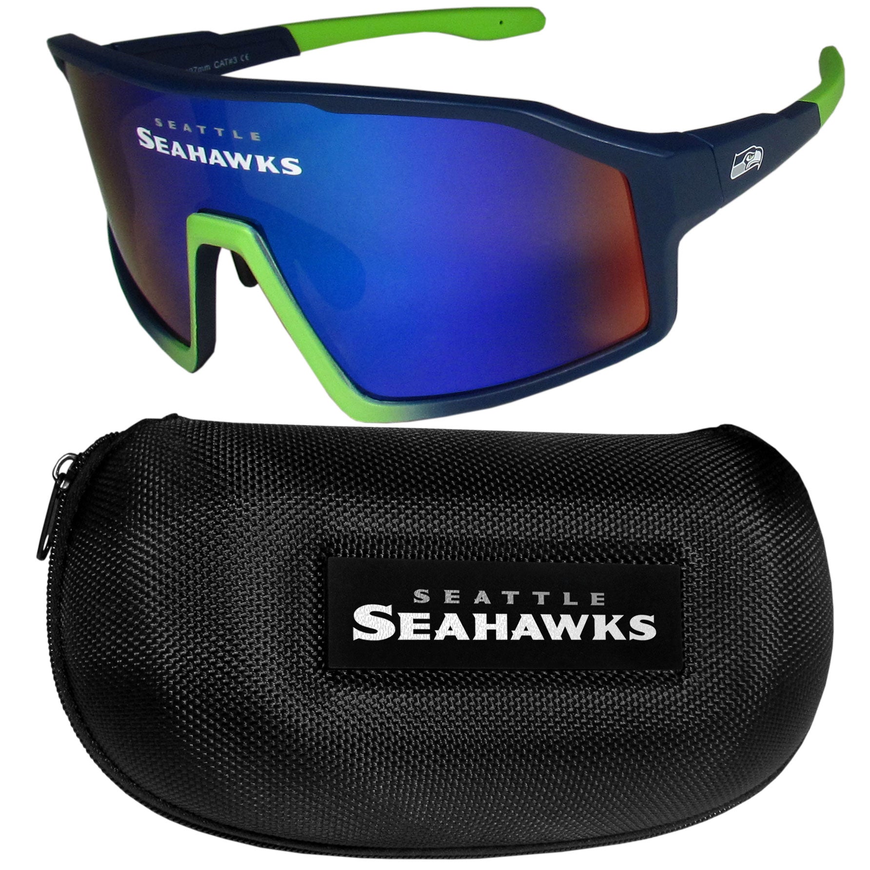 Seattle Seahawks Shield Sunglasses with Case