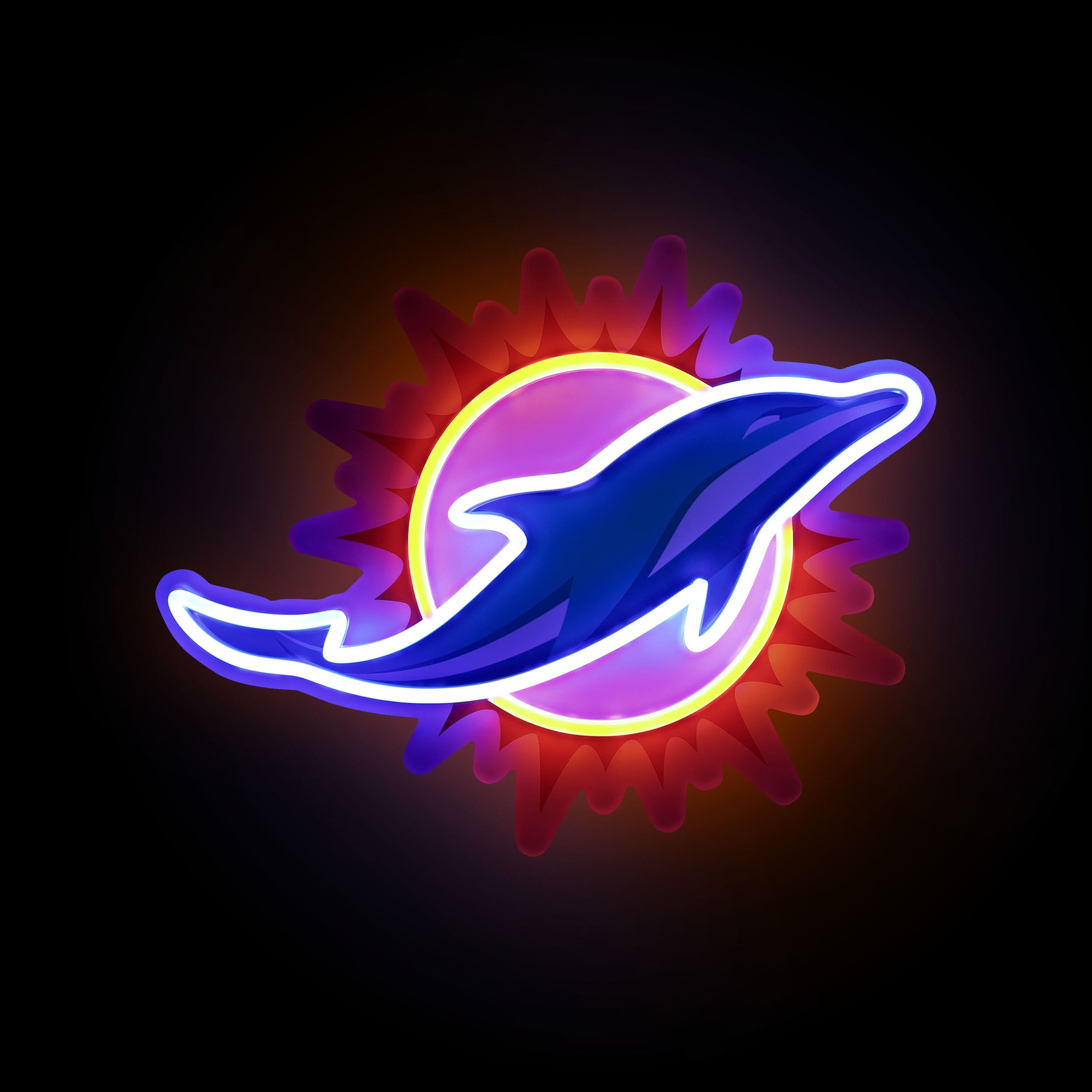 Miami Dolphins 15" Neon Light Up Team Logo Sign - Sports Collectibles, Sports Memorabilia, Sports Fan Shop, Sports Gifts