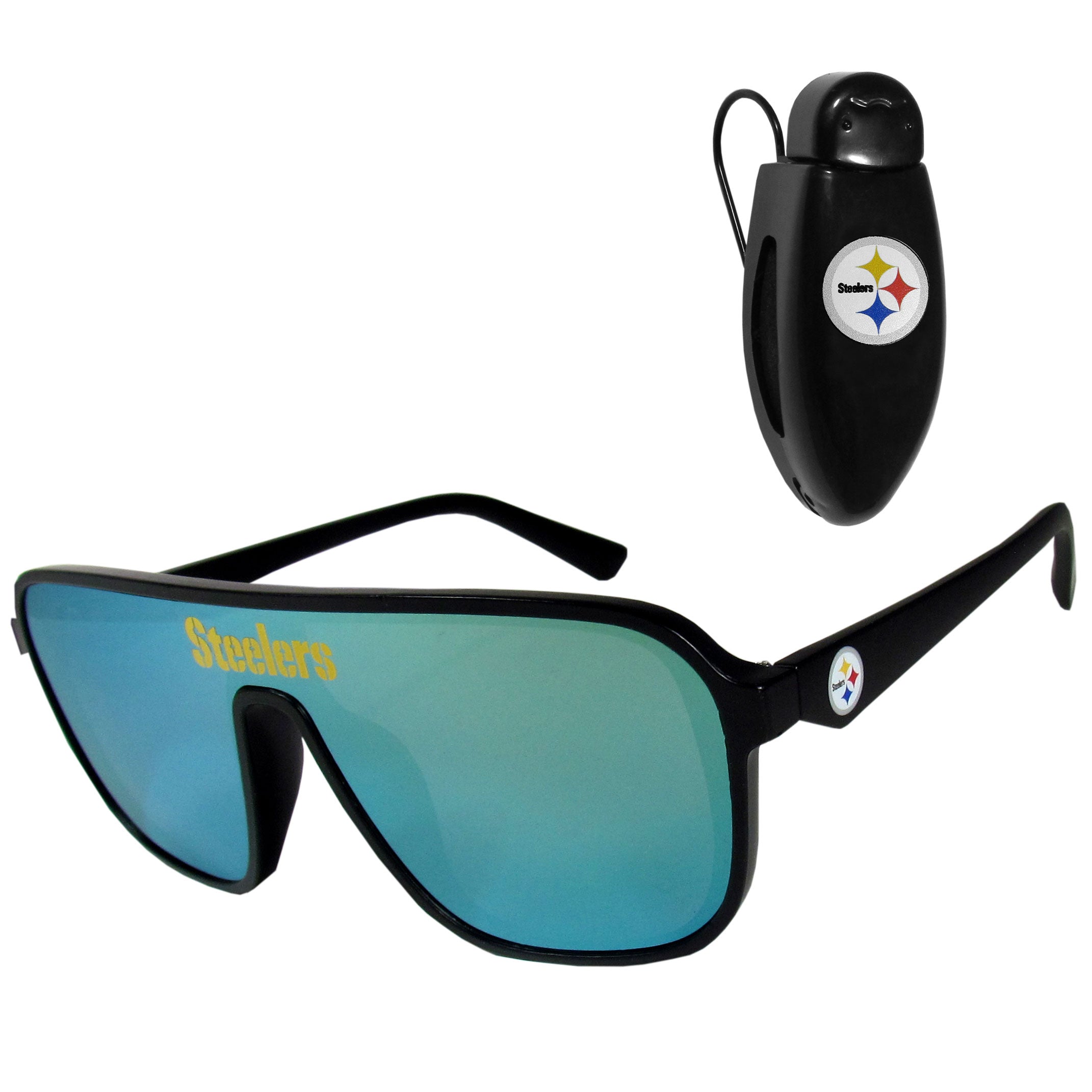 Pittsburgh Steelers Shield Sunglasses with Visor Clip