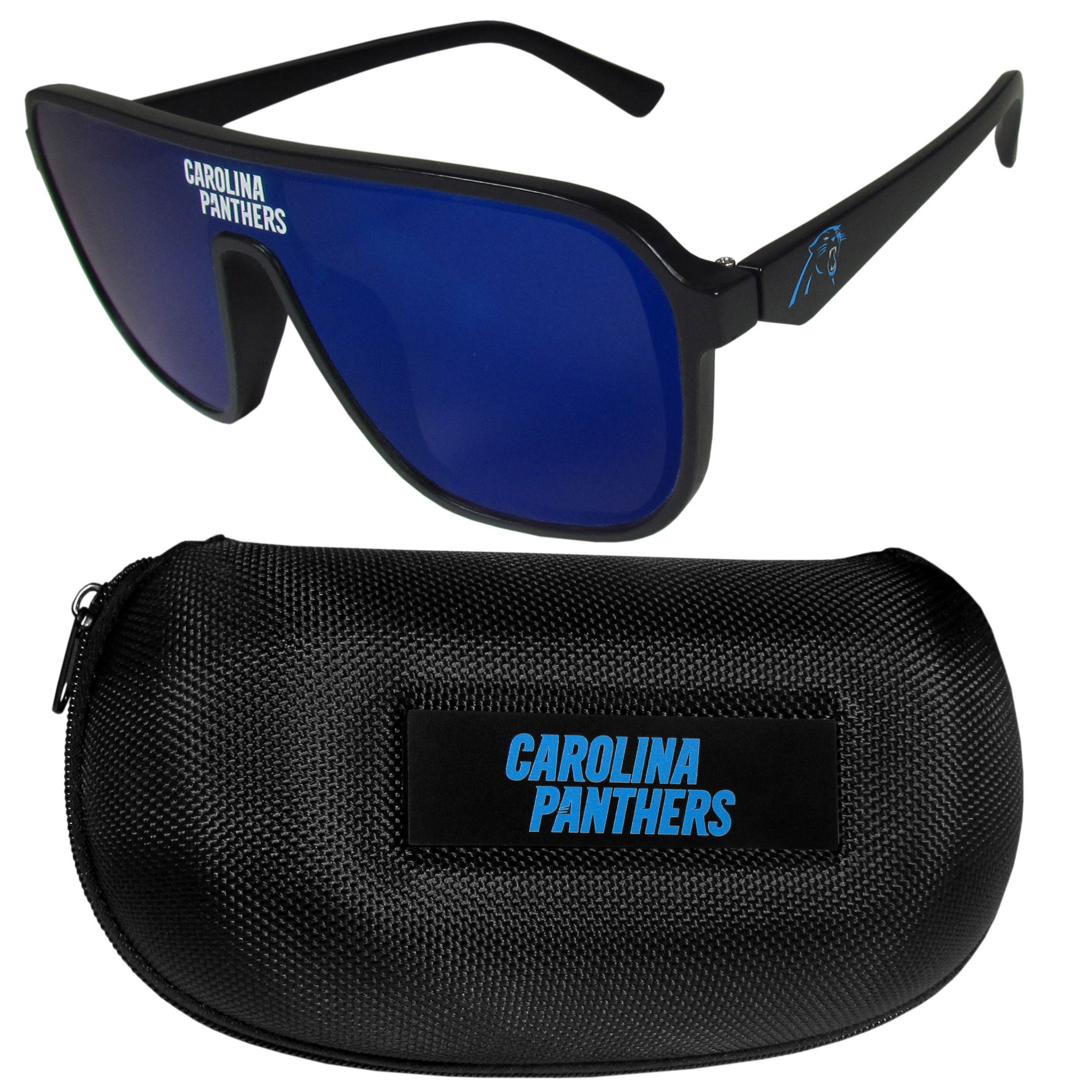 Carolina Panthers Shield Sunglasses with Case