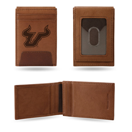 NCAA  South Florida Bulls  Genuine Leather Front Pocket Wallet - Slim Wallet
