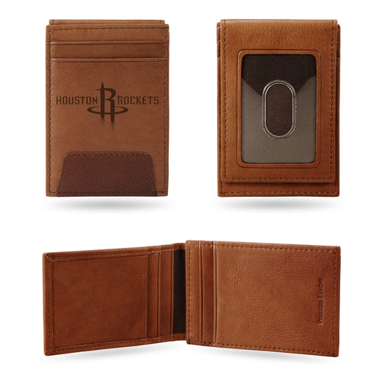 NBA Basketball Houston Rockets  Genuine Leather Front Pocket Wallet - Slim Wallet