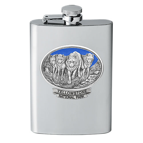 Wolves Yellowstone National Park Flask - Sports Collectibles, Sports Memorabilia, Sports Fan Shop, Sports Gifts
