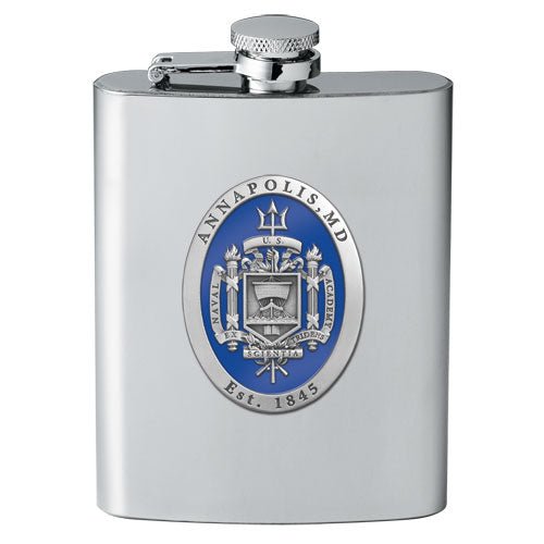 United States Naval Academy Crest Flask - Sports Gifts, Sports Memorabilia, Sports Collectibles, Fan Shop