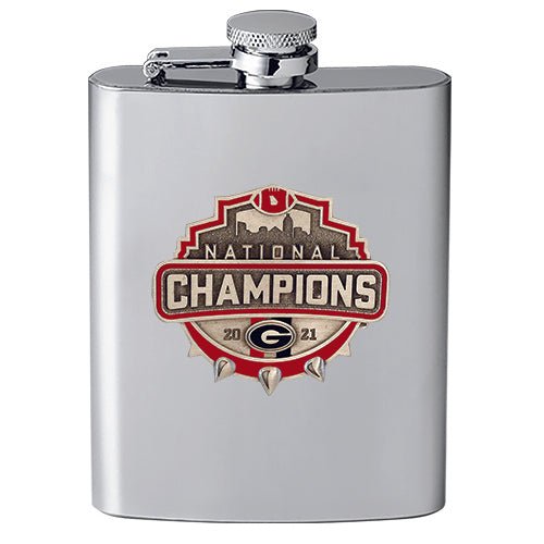 2021 Georgia Official Champion Logo Flask - Sports Gifts, Sports Memorabilia, Sports Collectibles, Fan Shop