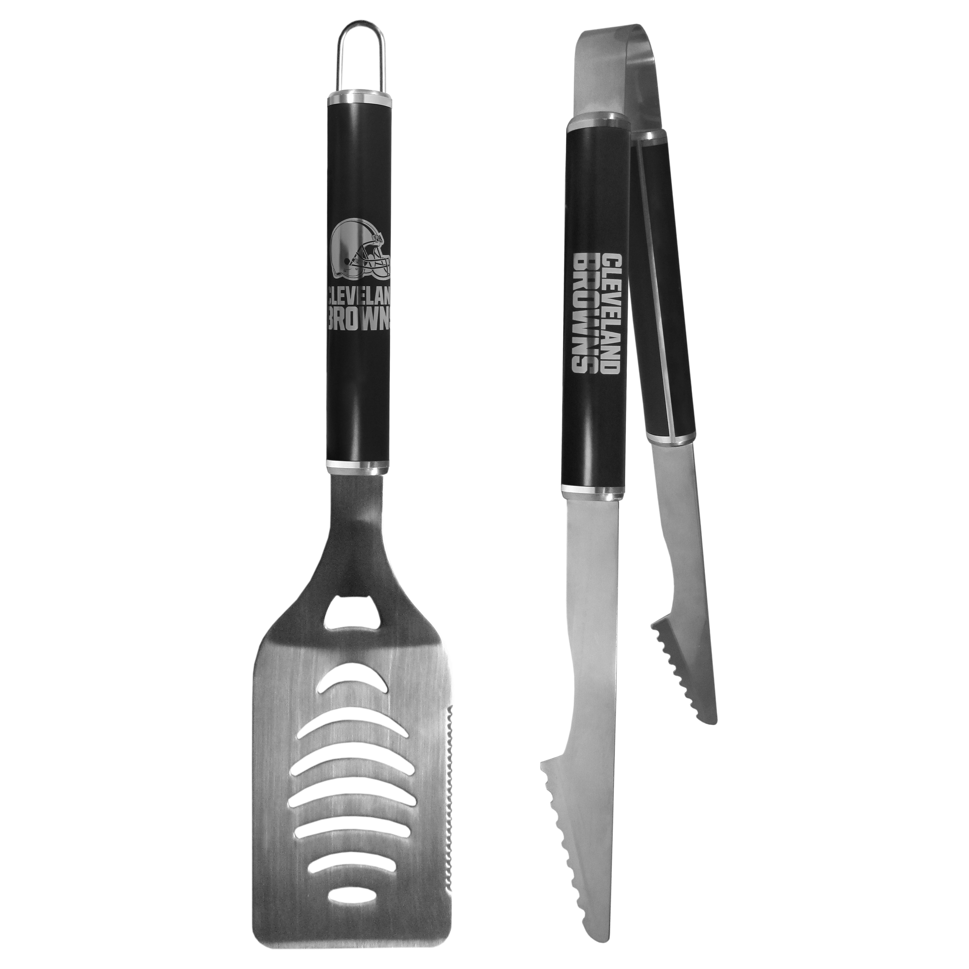 Cleveland Browns 2 pc Black Steel Tailgate BBQ Set