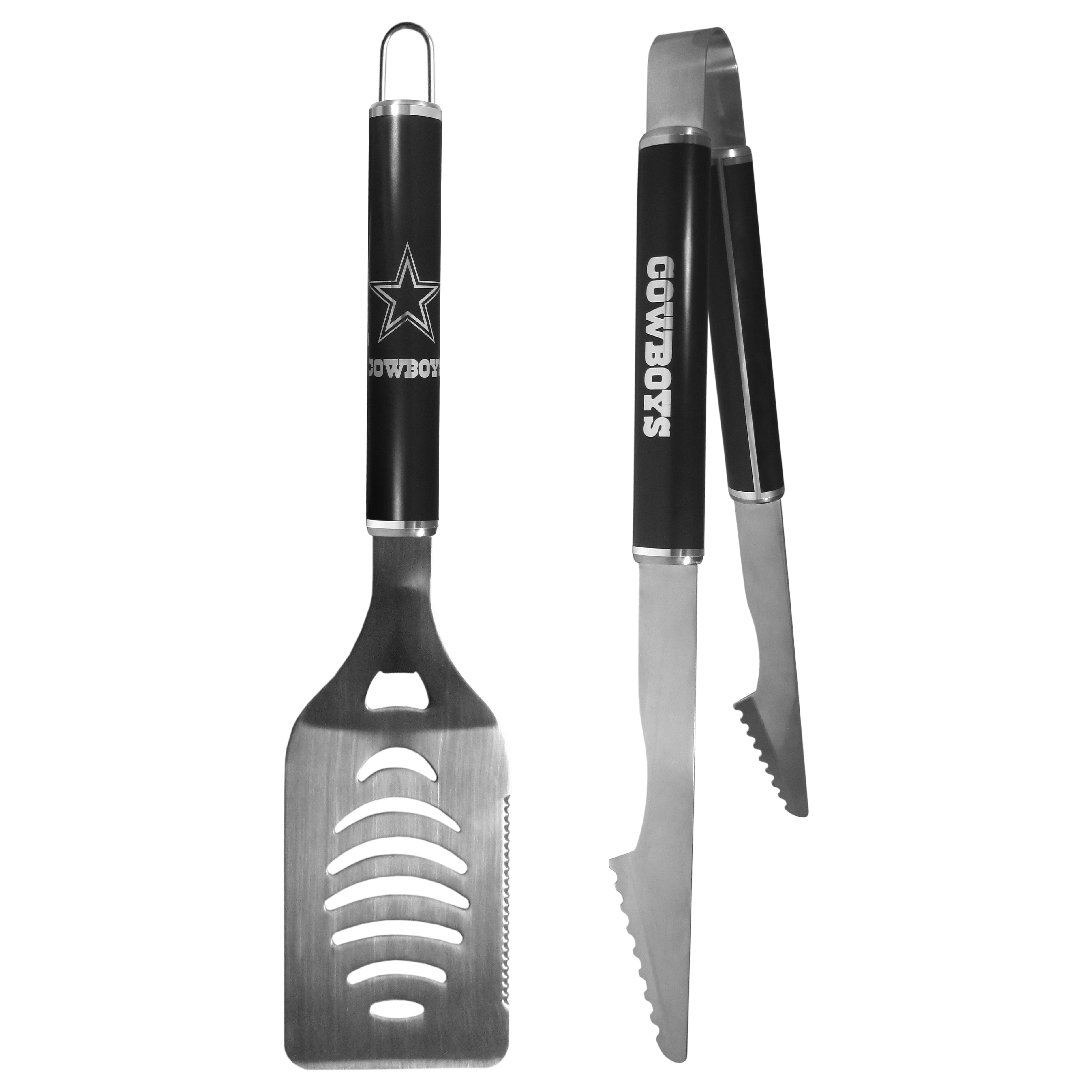 Dallas Cowboys 2 pc Black Steel Tailgate BBQ Set