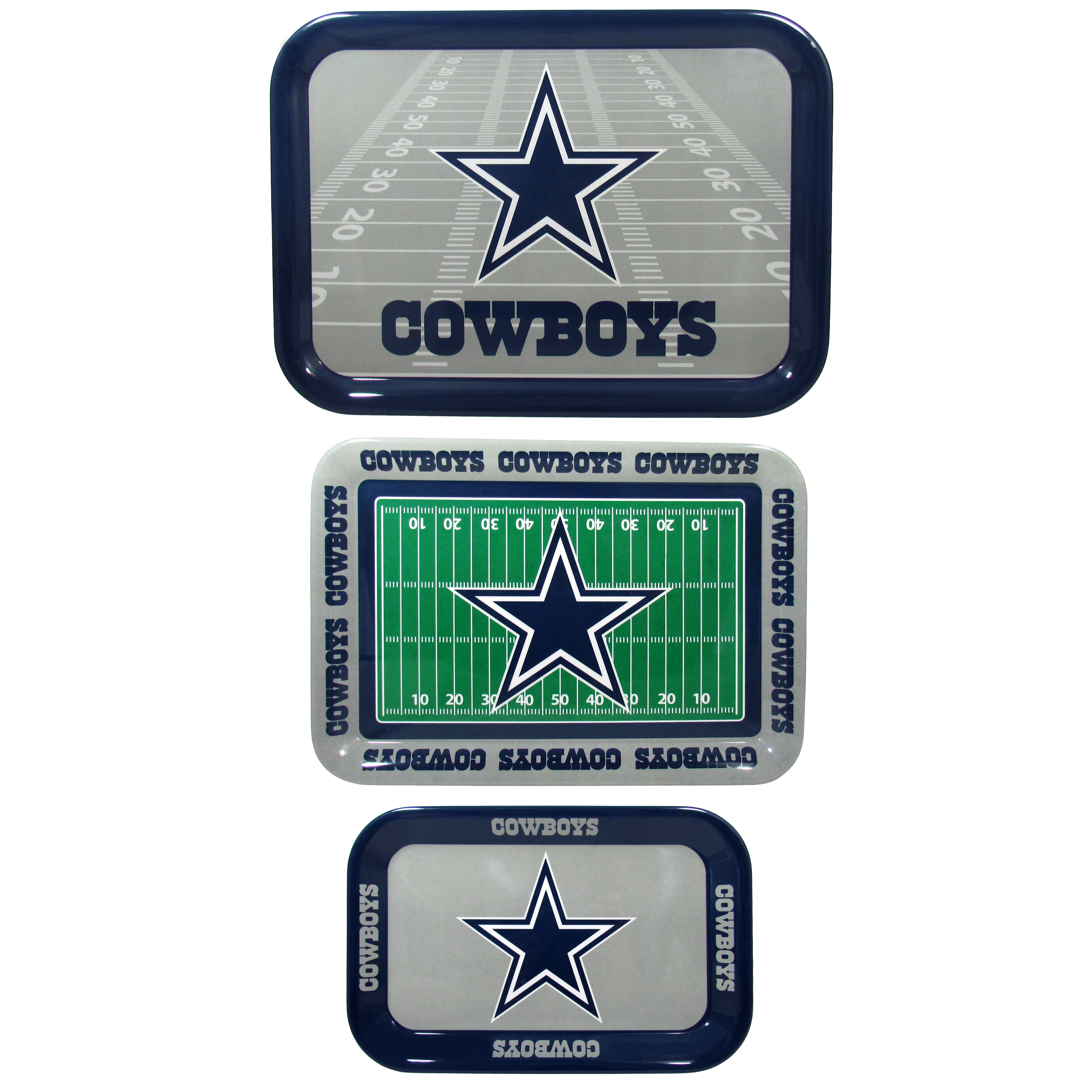 Dallas Cowboys Nested Serving Trays, 3pk