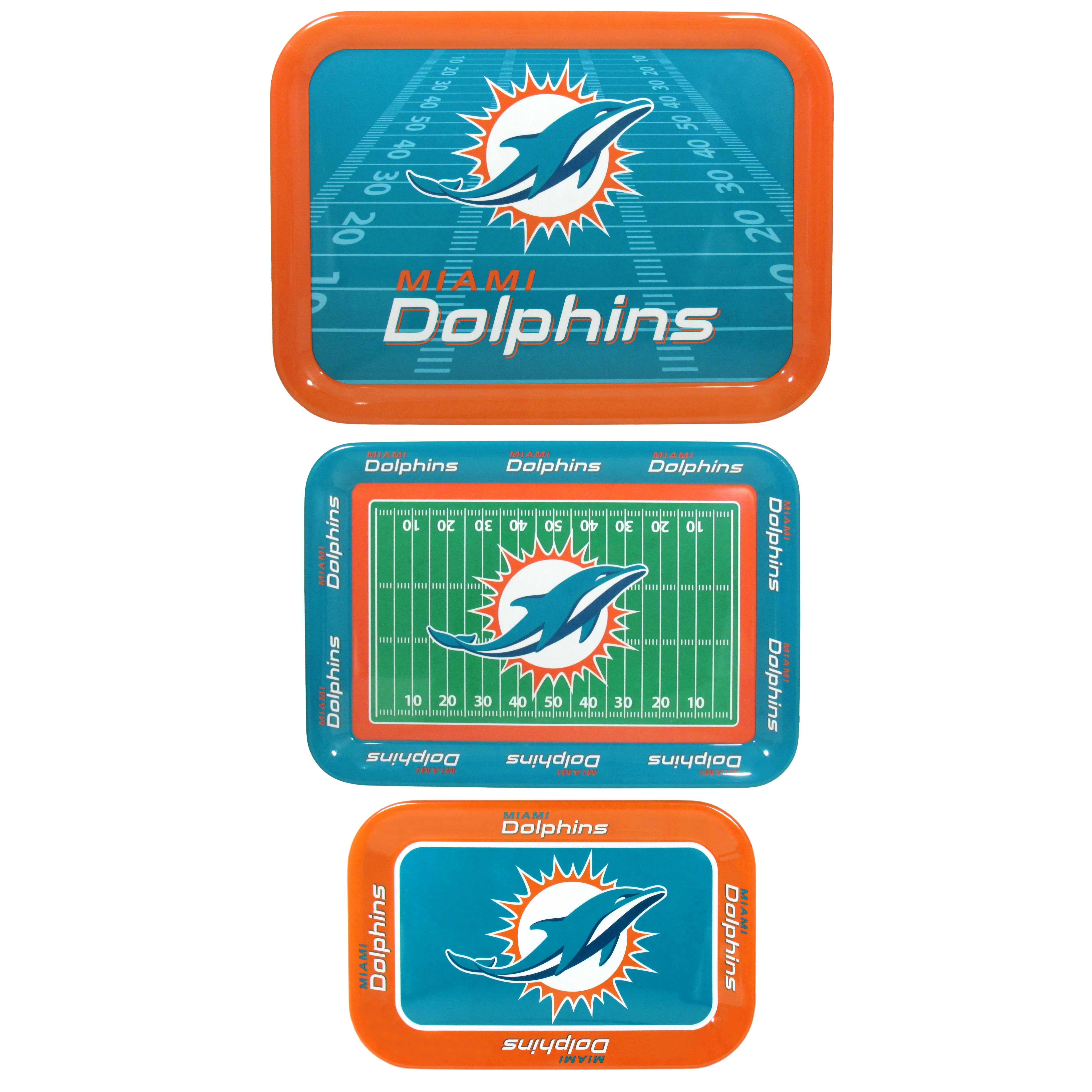 Miami Dolphins Nested Serving Trays, 3pk