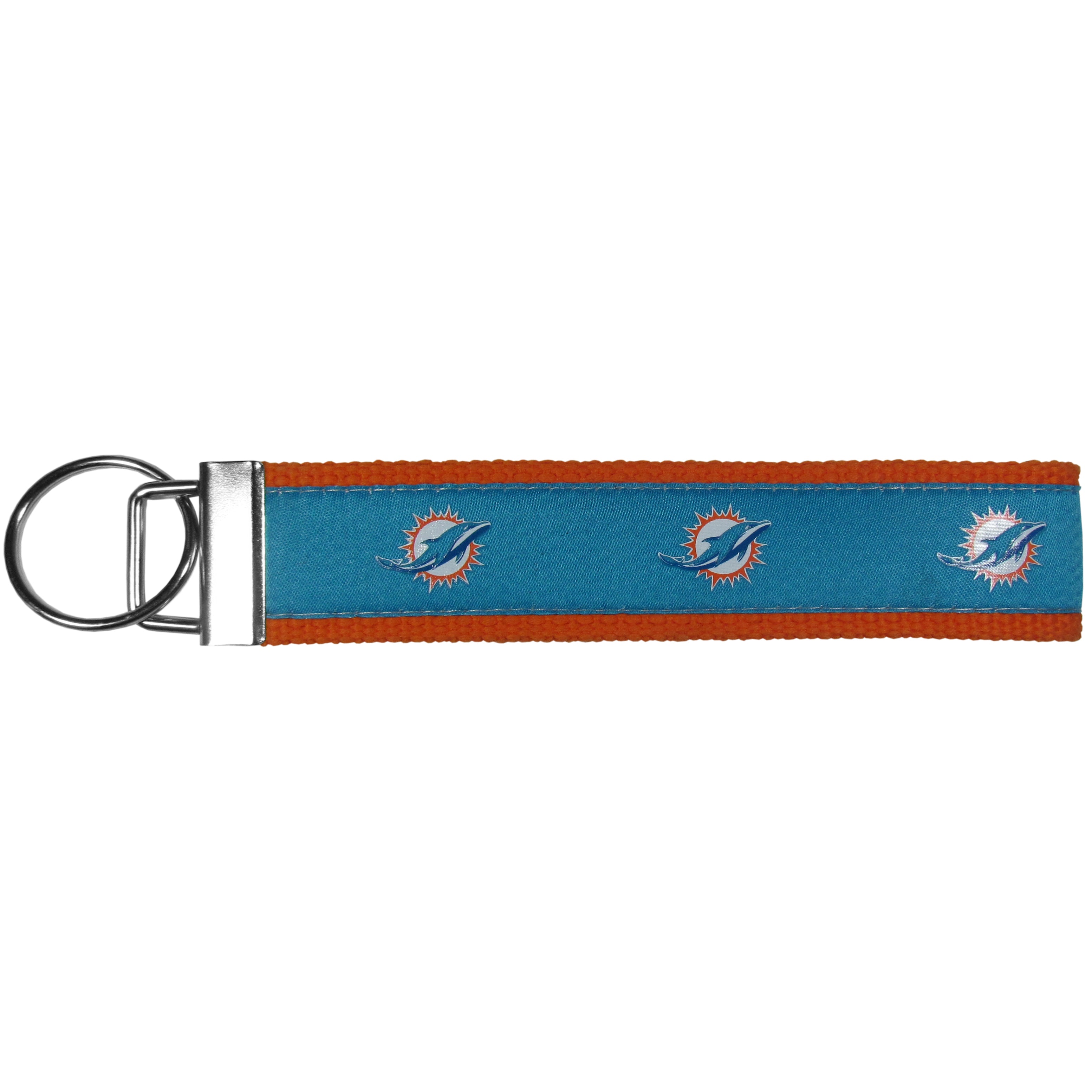 Miami Dolphins Woven Wristlet Key Chain