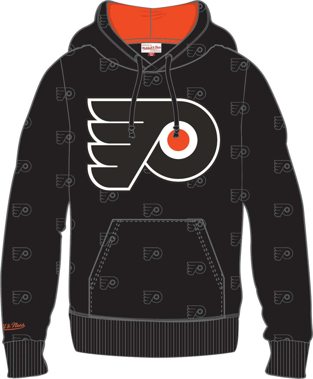 Philadelphia Flyers Mitchell & Ness All Over Print Fleece Hoodie - Sports Collectibles, Sports Memorabilia, Sports Fan Shop, Sports Gifts