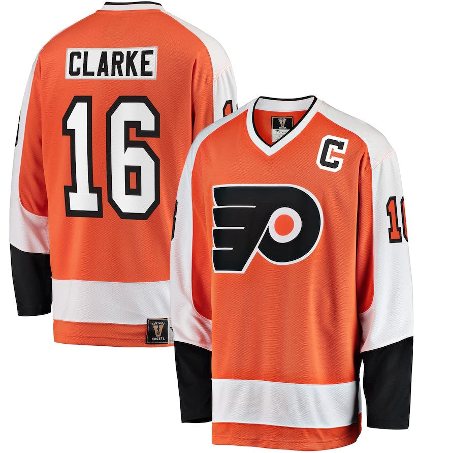 Bobby Clarke Philadelphia Flyers Orange Premier Breakaway Retired Player Jersey - Sports Collectibles, Sports Memorabilia, Sports Fan Shop, Sports Gifts