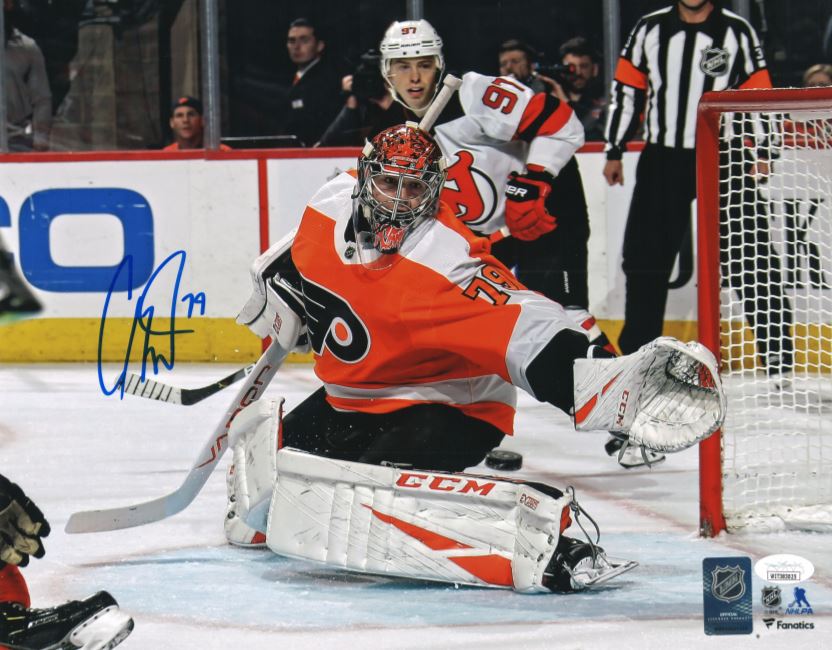 Carter Hart Philadelphia Flyers First Career Shutout Autographed NHL Hockey Photo - Sports Collectibles, Sports Memorabilia, Sports Fan Shop, Sports Gifts
