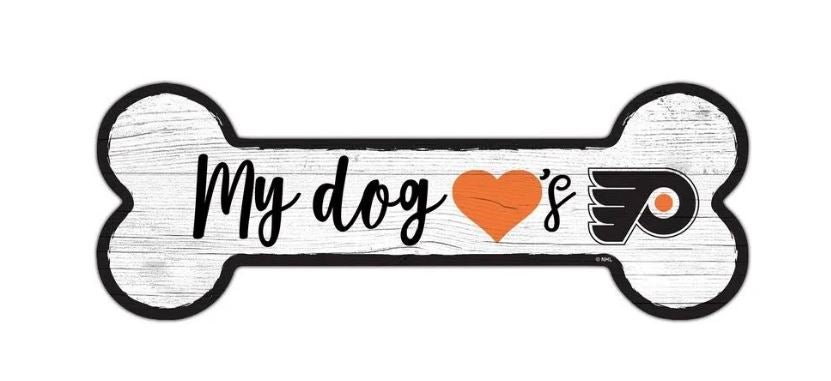 Philadelphia Flyers Hockey Dog Bone Wooden Sign - Sports Collectibles, Sports Memorabilia, Sports Fan Shop, Sports Gifts