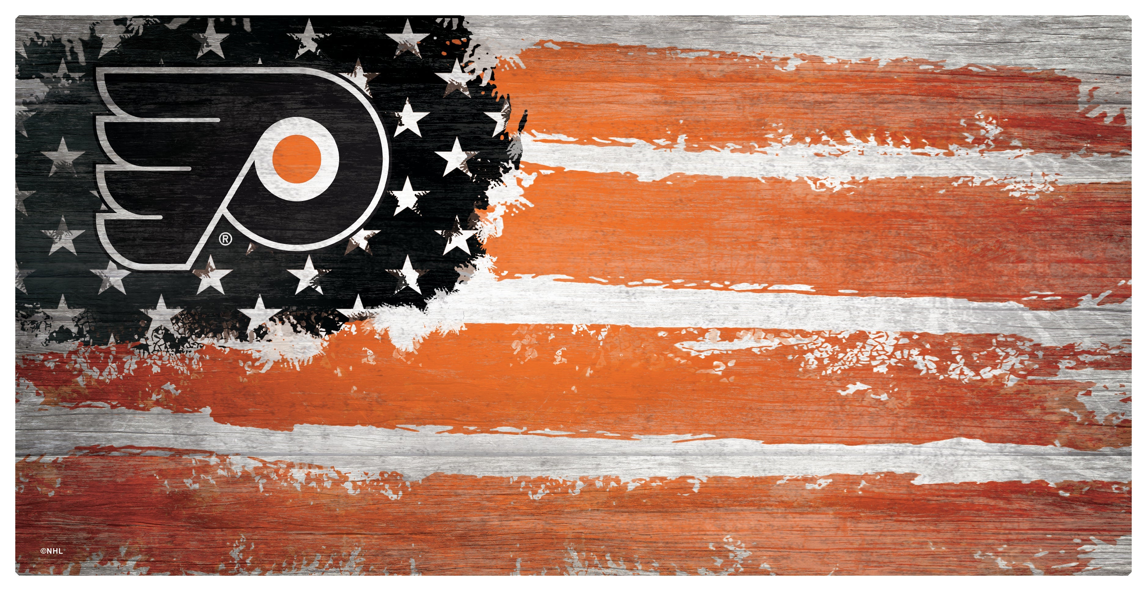 Philadelphia Flyers Team Flag Wooden Sign - Sports Collectibles, Sports Memorabilia, Sports Fan Shop, Sports Gifts