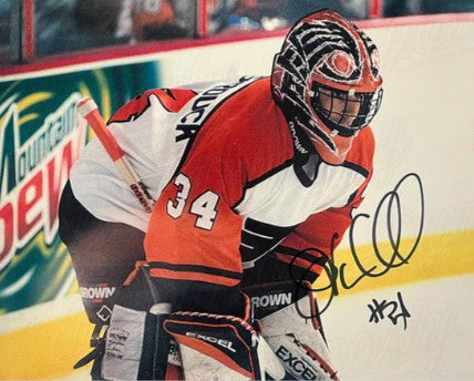 John Vanbiesbrouck in Action Philadelphia Flyers Autographed 8" x 10" Hockey Photo - Sports Collectibles, Sports Memorabilia, Sports Fan Shop, Sports Gifts