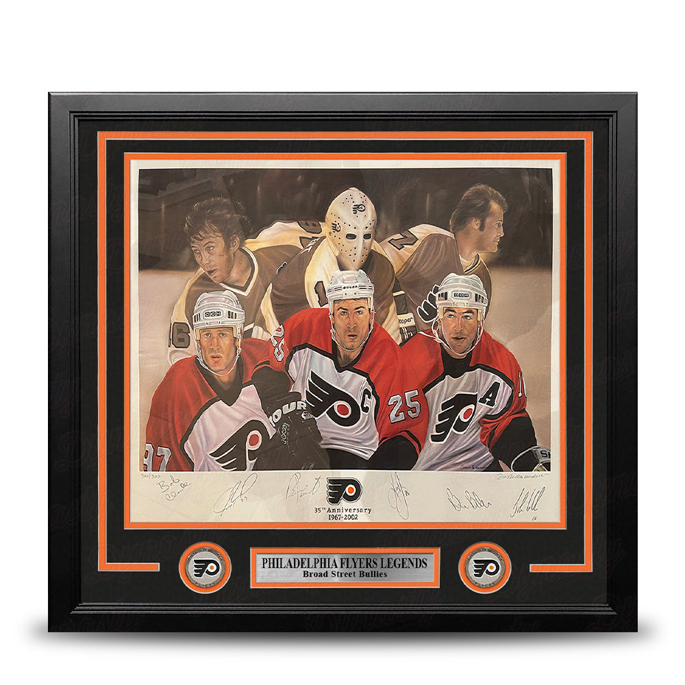 Philadelphia Flyers Autographed 19x25 Lithograph - Clarke, Roenick, Parent, Primeau, Barber, LeClair - Sports Collectibles, Sports Memorabilia, Sports Fan Shop, Sports Gifts