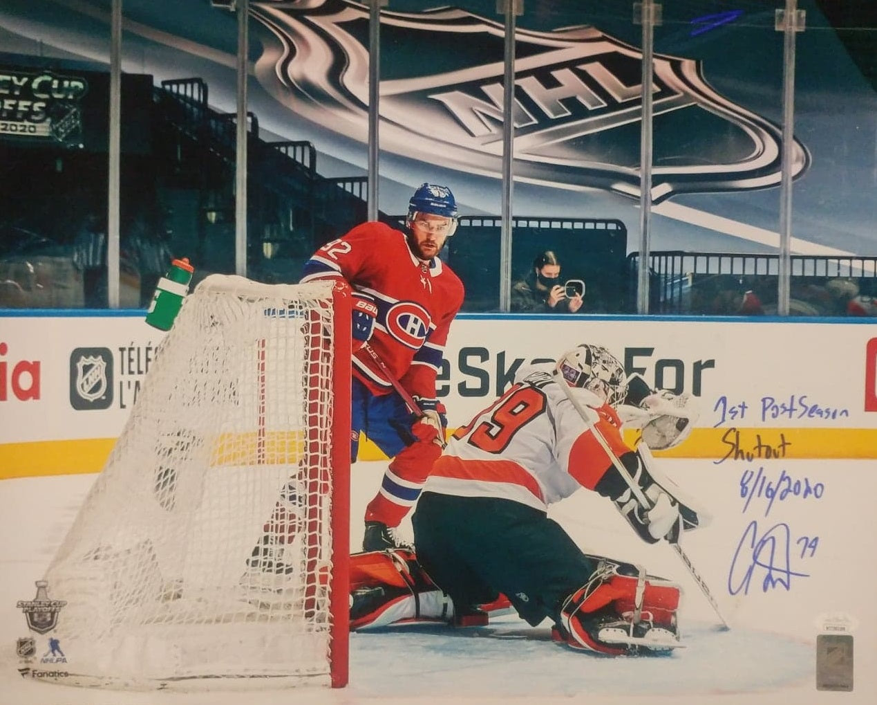 Carter Hart First Career Playoff Shutout Philadelphia Flyers Autographed Hockey Photo - Sports Collectibles, Sports Memorabilia, Sports Fan Shop, Sports Gifts