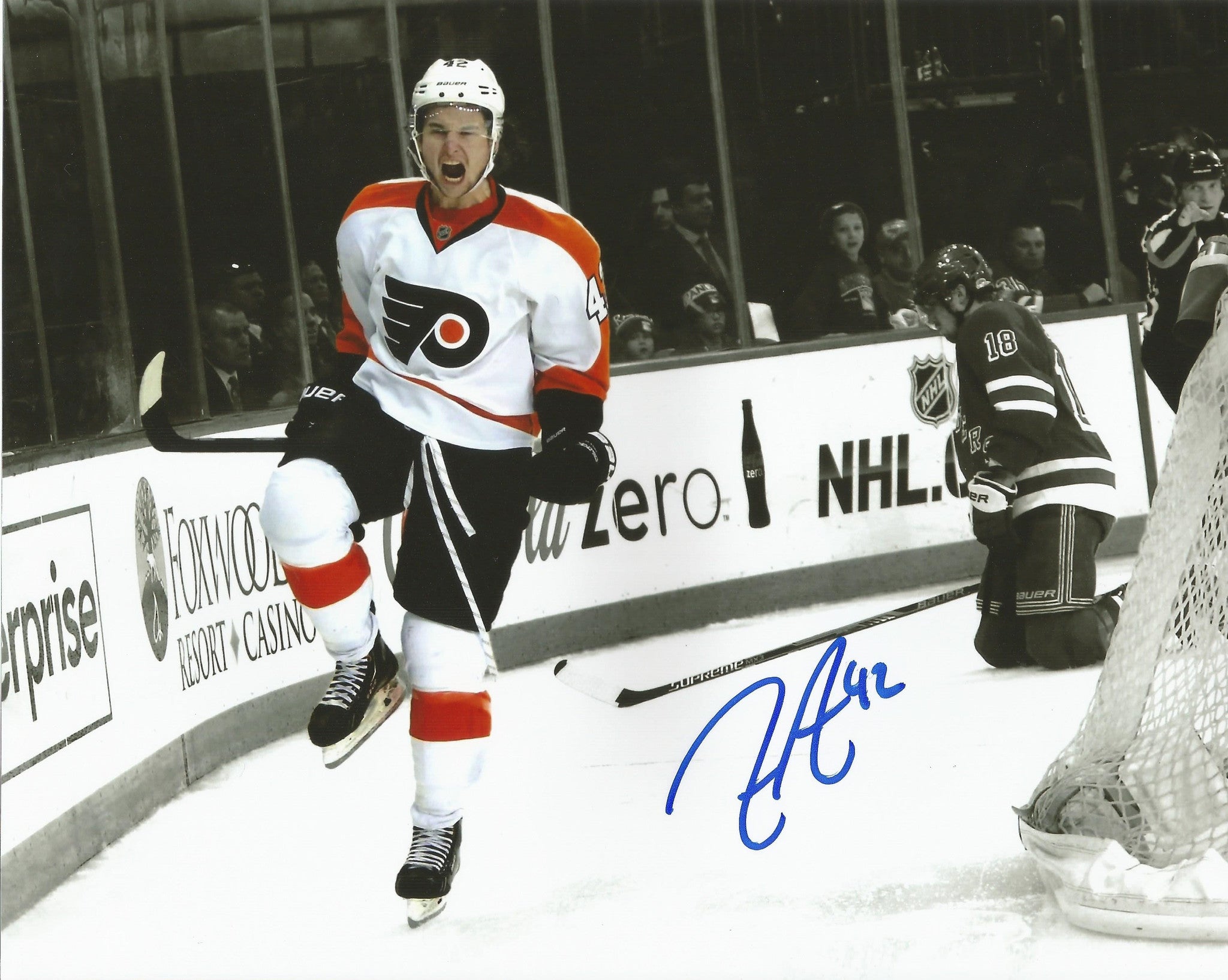 Jason Akeson 2013-14 Playoffs Autographed Philadelphia Flyers 8" x 10" Hockey Photo - Sports Collectibles, Sports Memorabilia, Sports Fan Shop, Sports Gifts