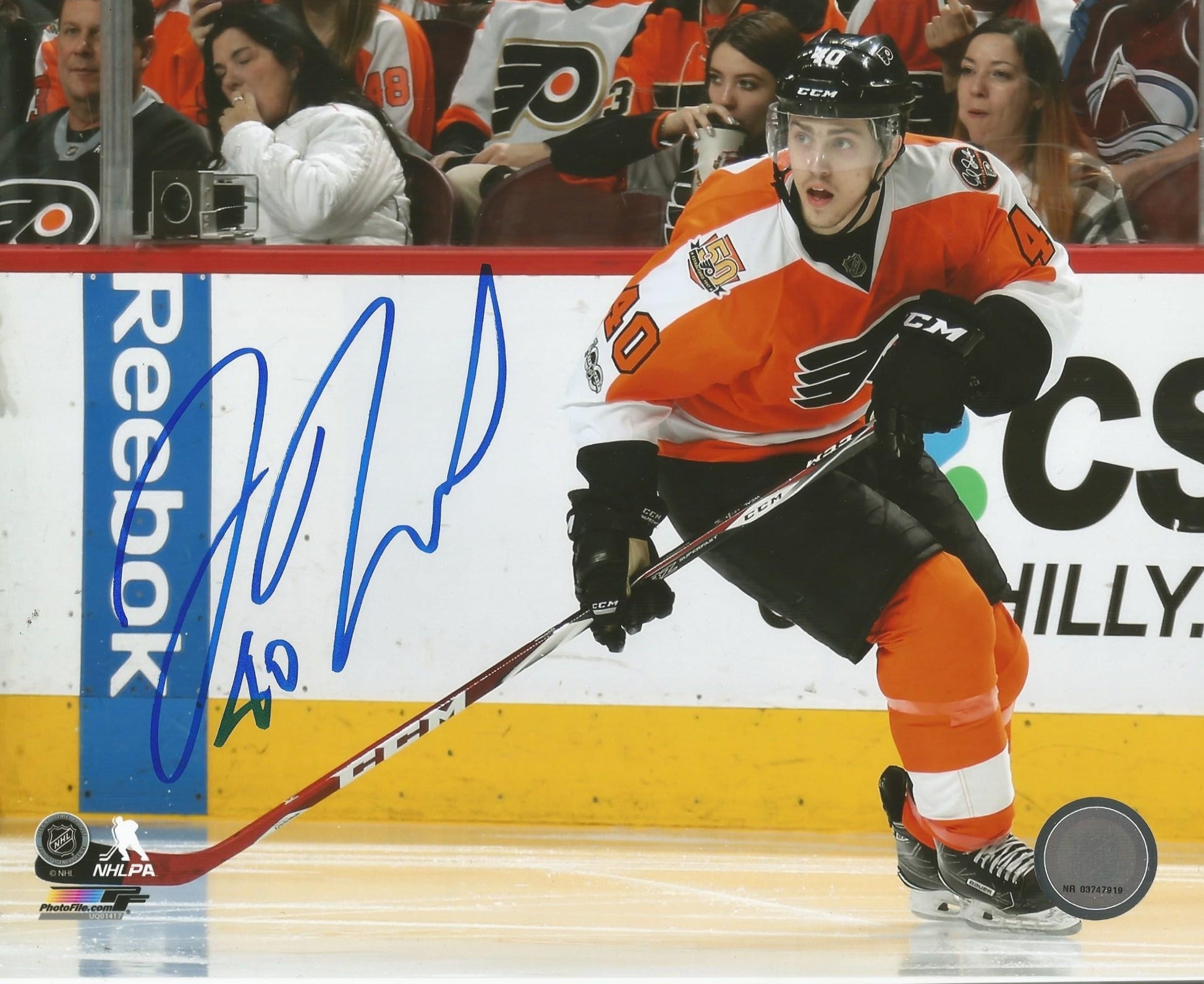 Jordan Weal in Action Autographed Philadelphia Flyers Hockey Photo - Sports Collectibles, Sports Memorabilia, Sports Fan Shop, Sports Gifts