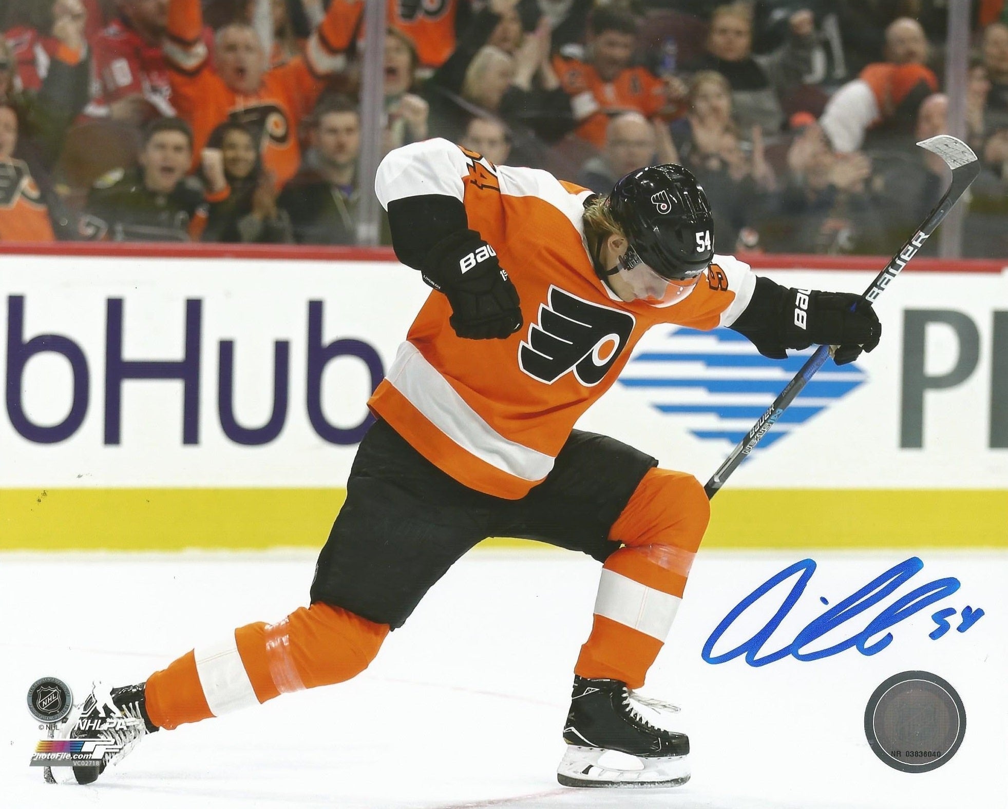 Oskar Lindblom First Goal Celebration Philadelphia Flyers Autographed 16" x 20" Hockey Photo - Sports Collectibles, Sports Memorabilia, Sports Fan Shop, Sports Gifts