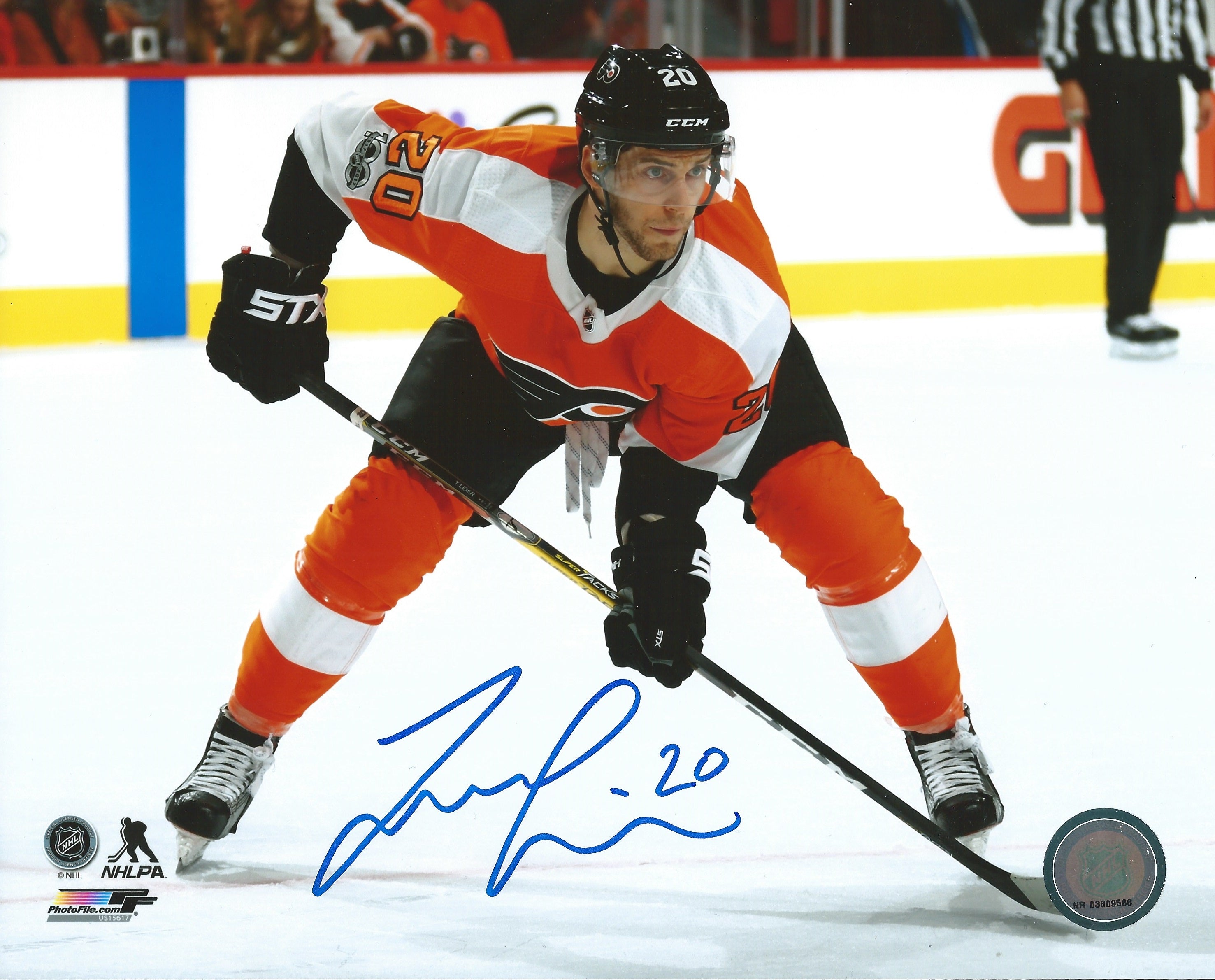Taylor Leier Faceoff Philadelphia Flyers Autographed Hockey Photo - Sports Collectibles, Sports Memorabilia, Sports Fan Shop, Sports Gifts