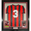 Framed Autographed/Signed Paolo Maldini 35x39 AC Milan Black/Red Soccer Futbol Jersey Beckett BAS COA