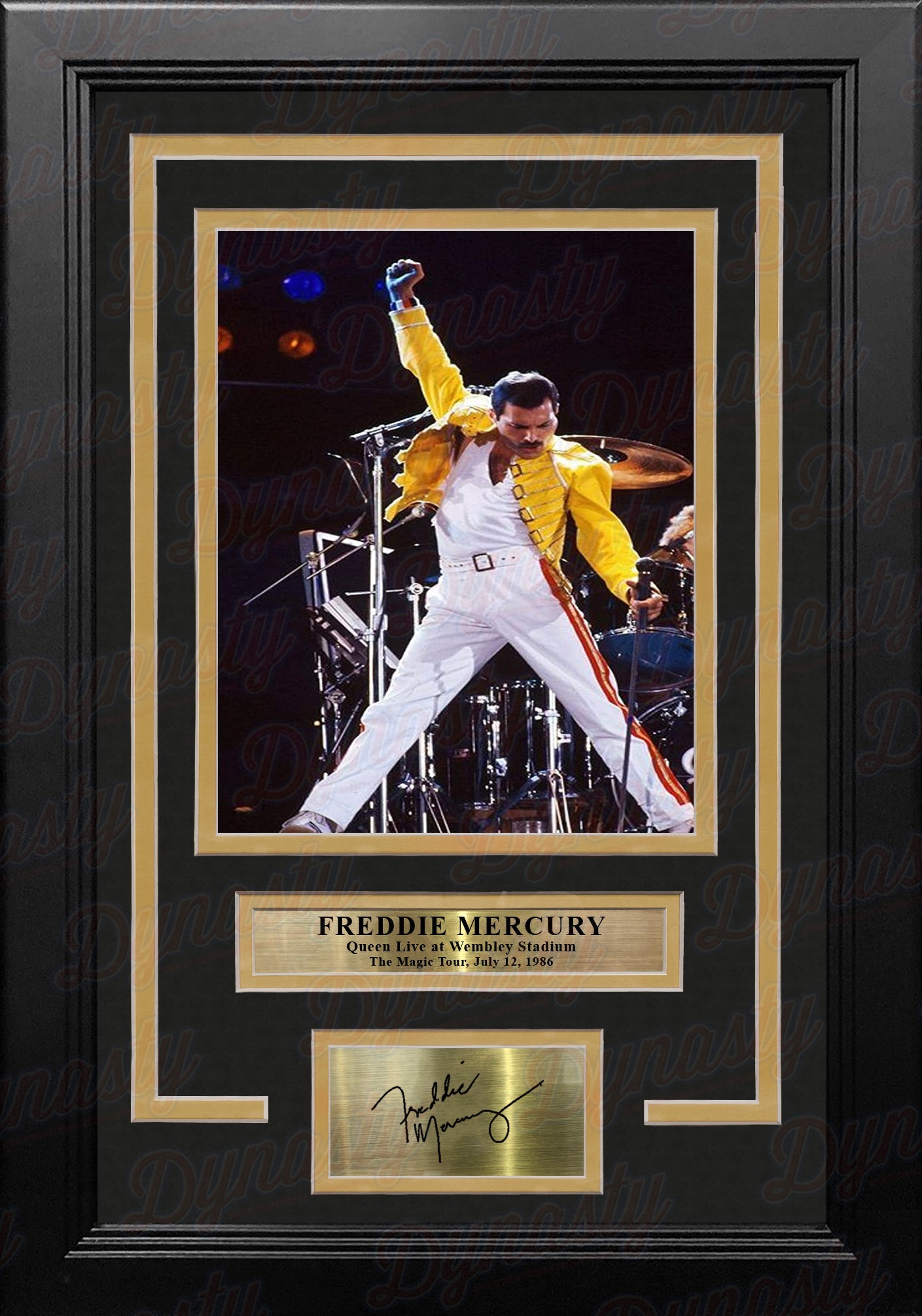Freddie Mercury Queen at Wembley Stadium 8" x 10" Framed Photo with Engraved Autograph - Sports Collectibles, Sports Memorabilia, Sports Fan Shop, Sports Gifts